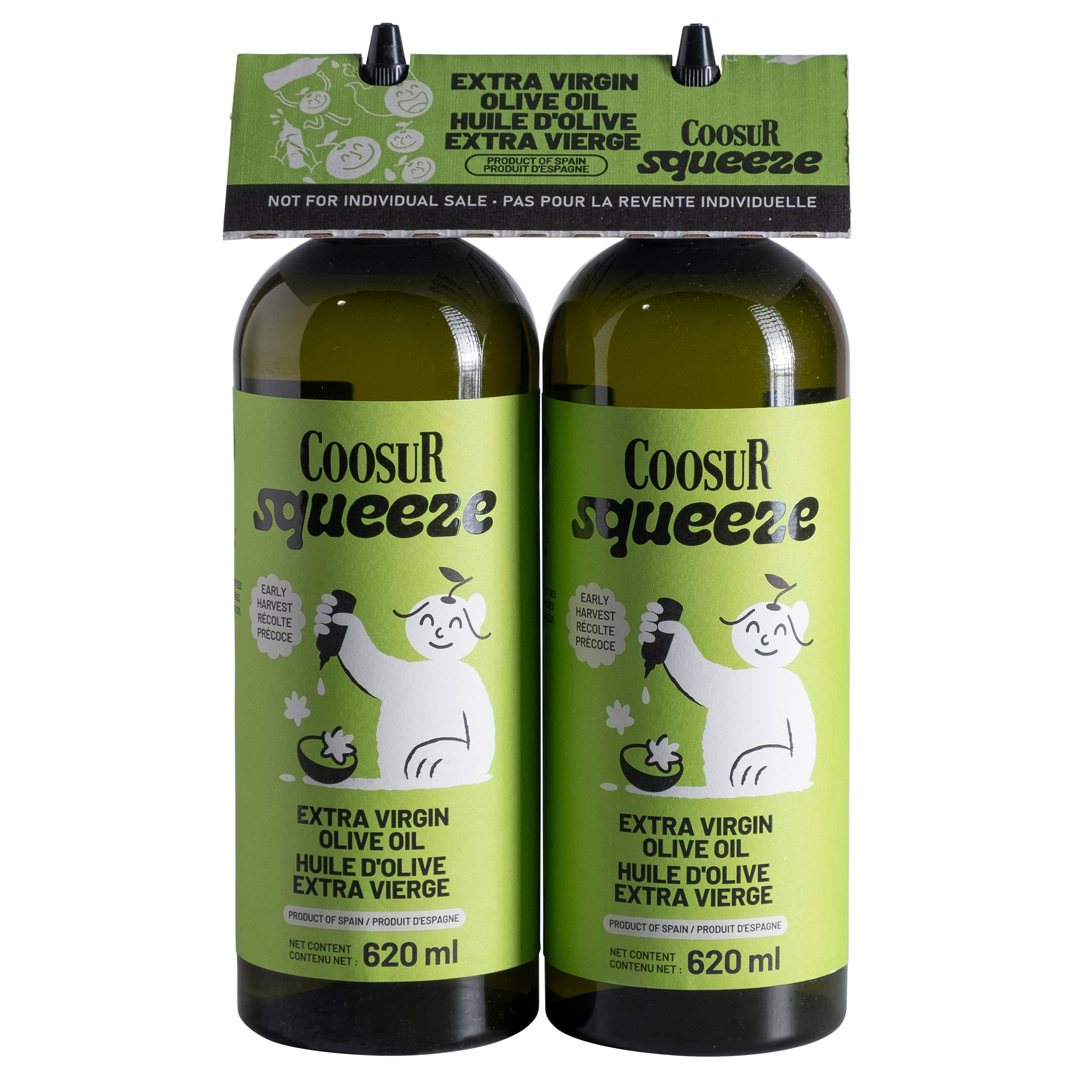 Coosur Squeeze Extra Virgin Olive Oil, 6 x 620 mL