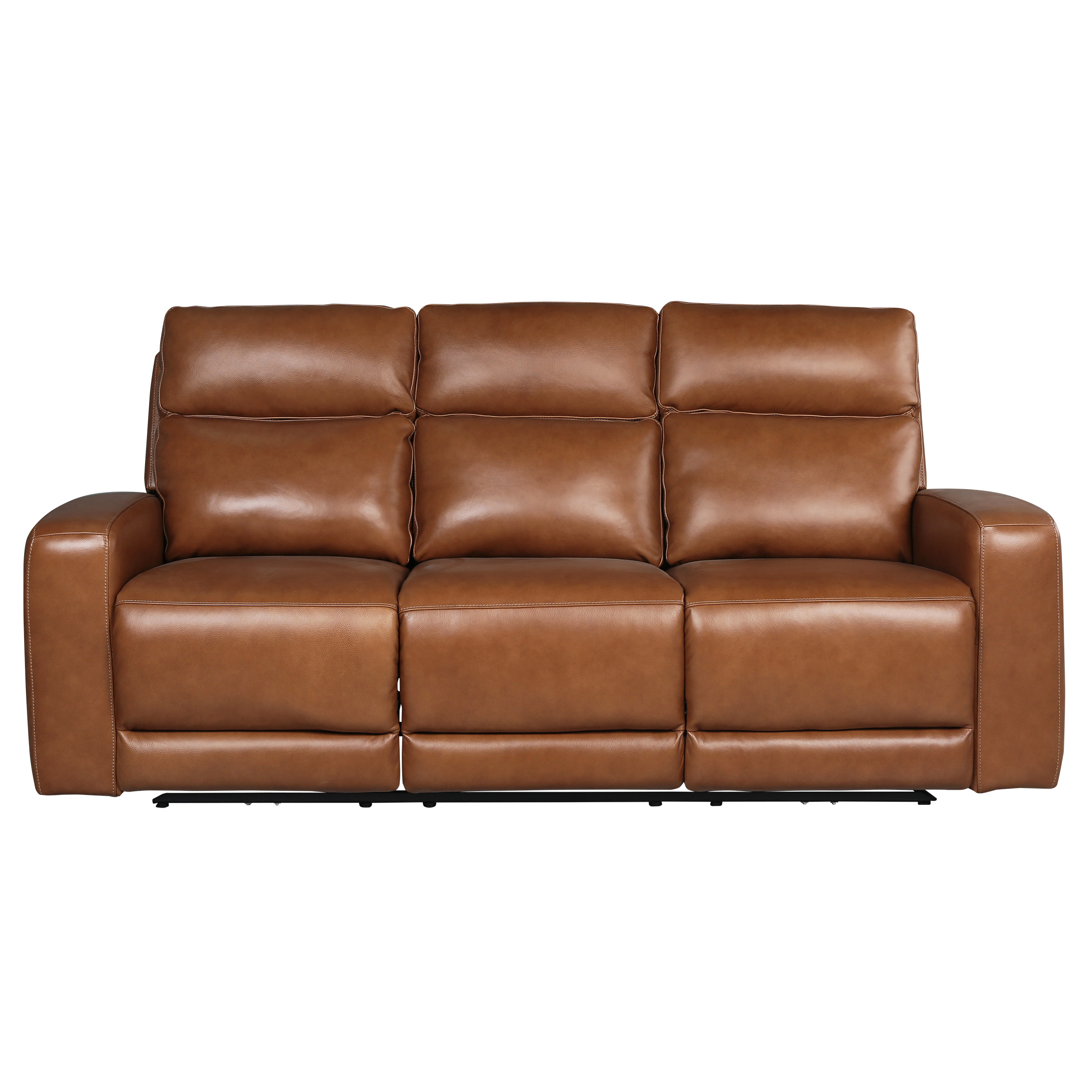 NiceLink Marlowe Top Grain Leather Power Sofa with Lumbar Support