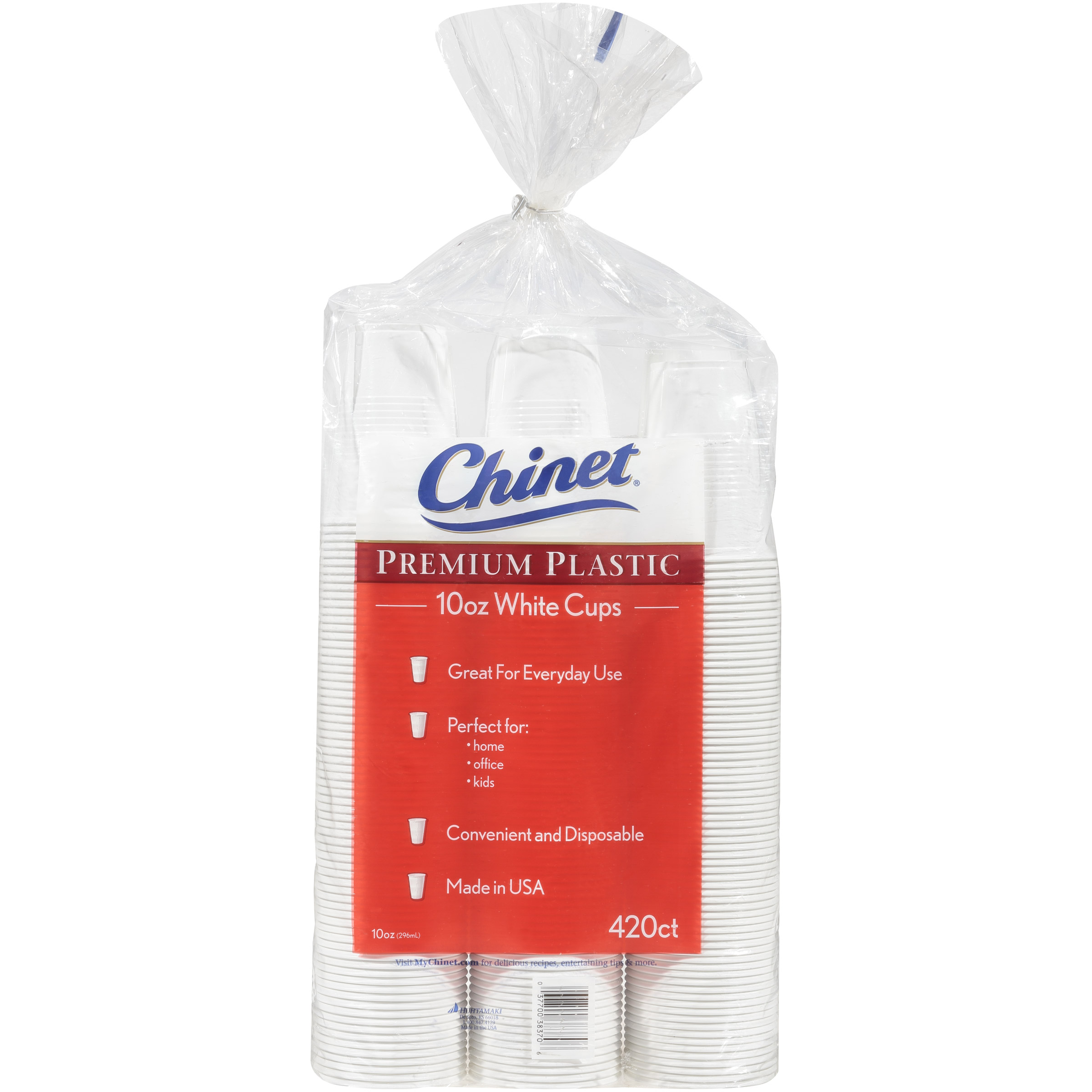 Chinet Premium 10 oz Plastic Cup  White  420-count