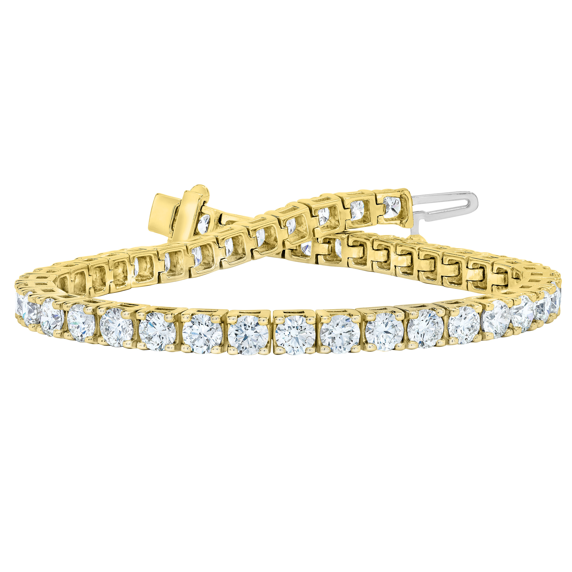 Round Brilliant 4.00 ctw VS2 Clarity  I Color Diamond 14kt Gold Tennis Bracelet