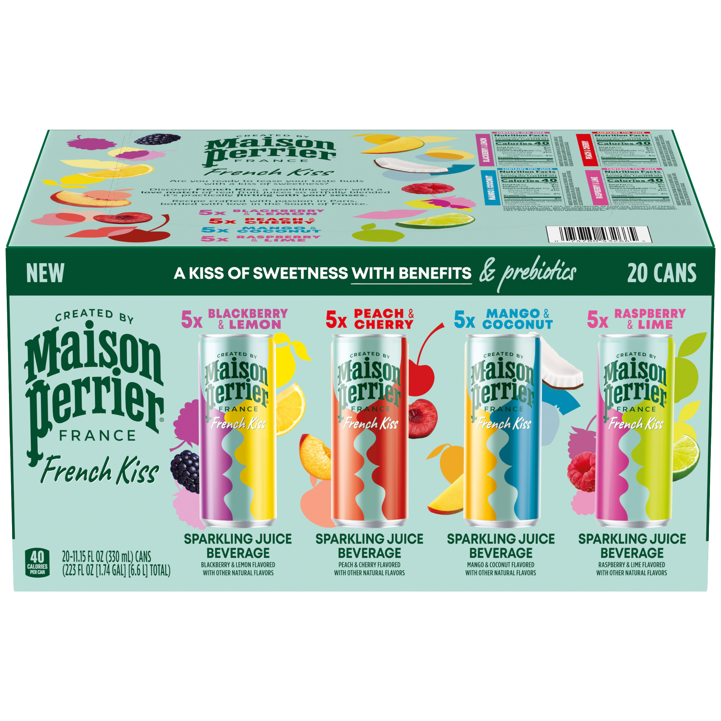 Maison Perrier French Kiss Sparkling Juice Beverage, Variety Pack