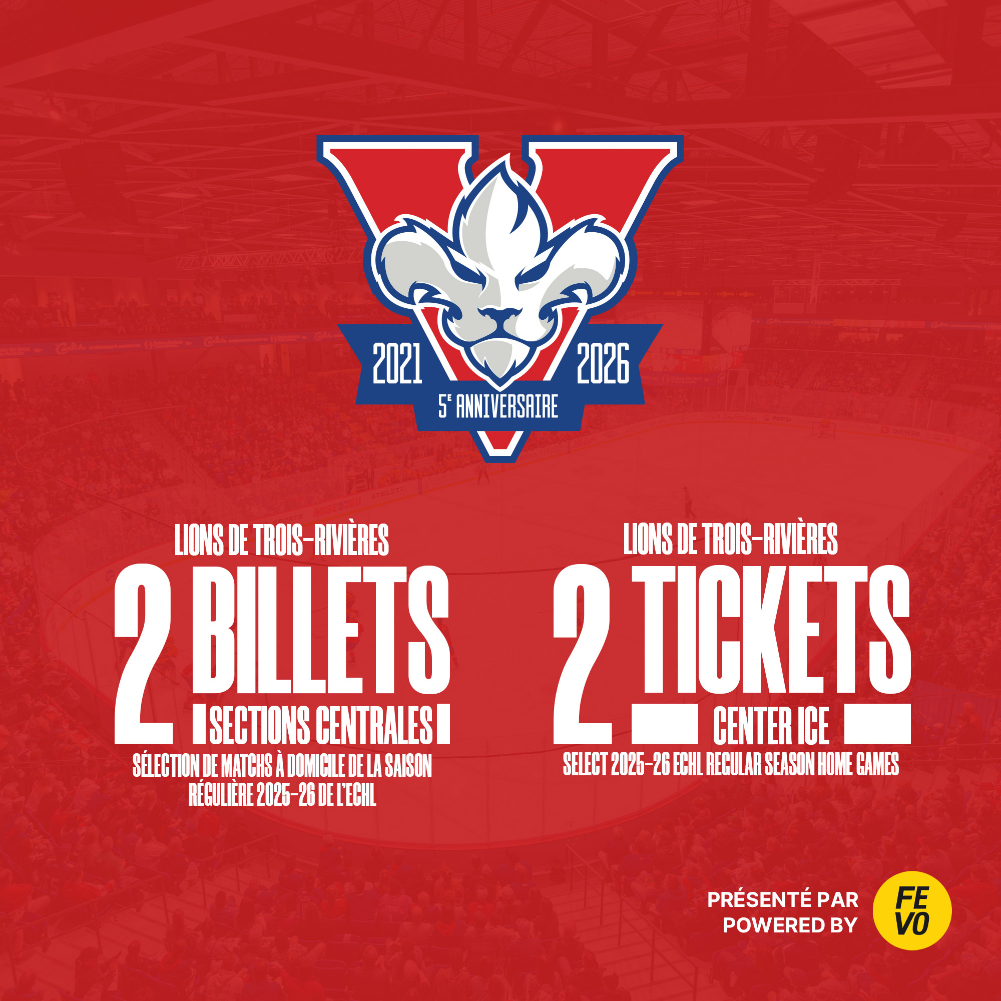 ECHL Lions de Trois-Rivières - 2 Tickets