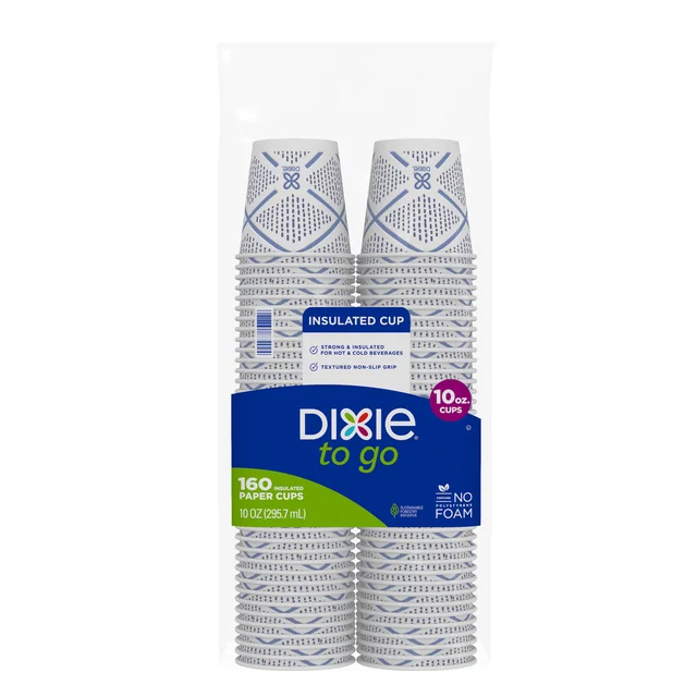 Dixie To go Perfect Touch 10 oz Paper Cup, 160-count