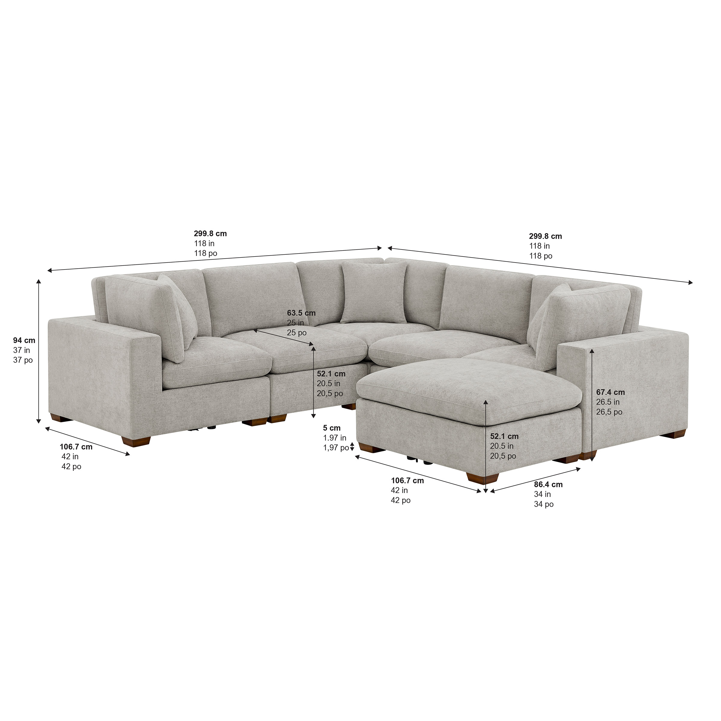 Thomasville Lowell 6-piece Fabric Modular Sectional | Costco