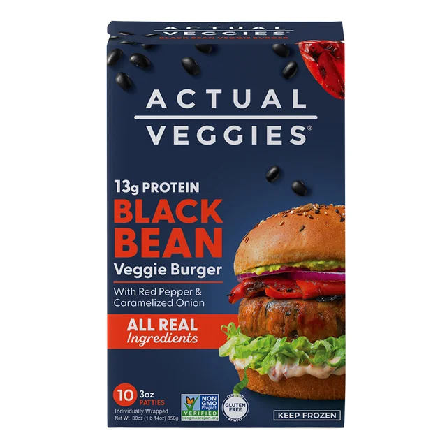ACTUAL VEGGIES BLACK BEAN BURGER 10/3 OZ