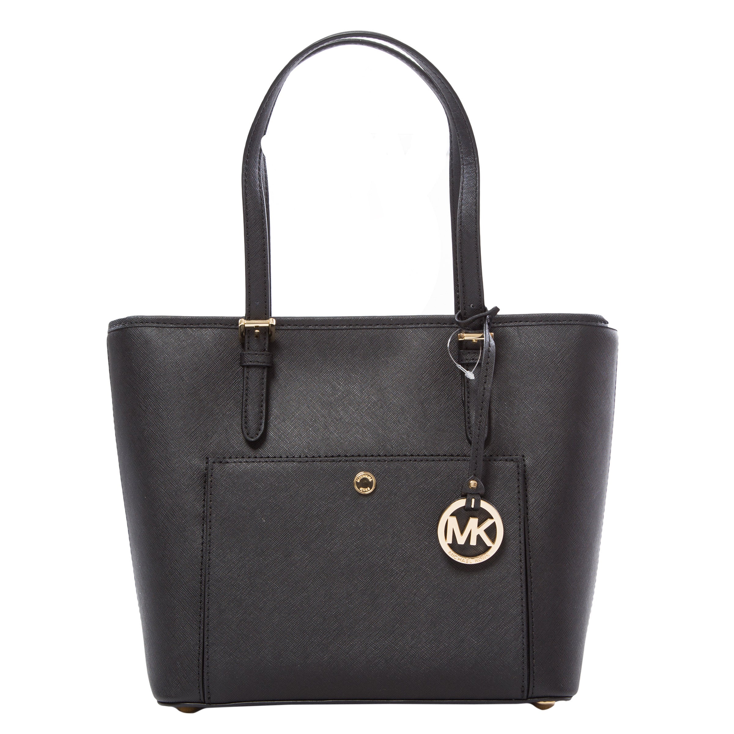 Michael Kors Jet Set Medium Snap Pocket Tote Bag, Black | Costco