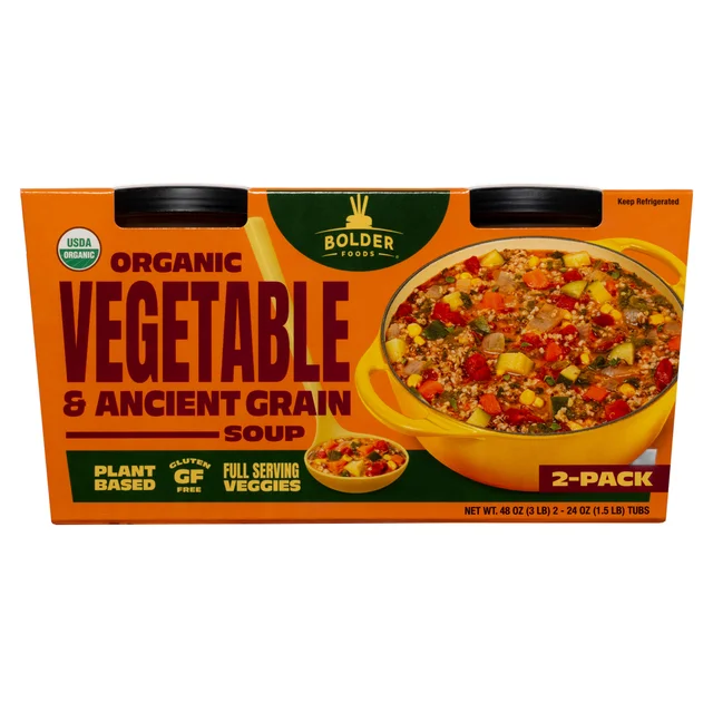 BOULDER ORGANIC VEGGIE AND GRAIN SOUP 2/24 OZ