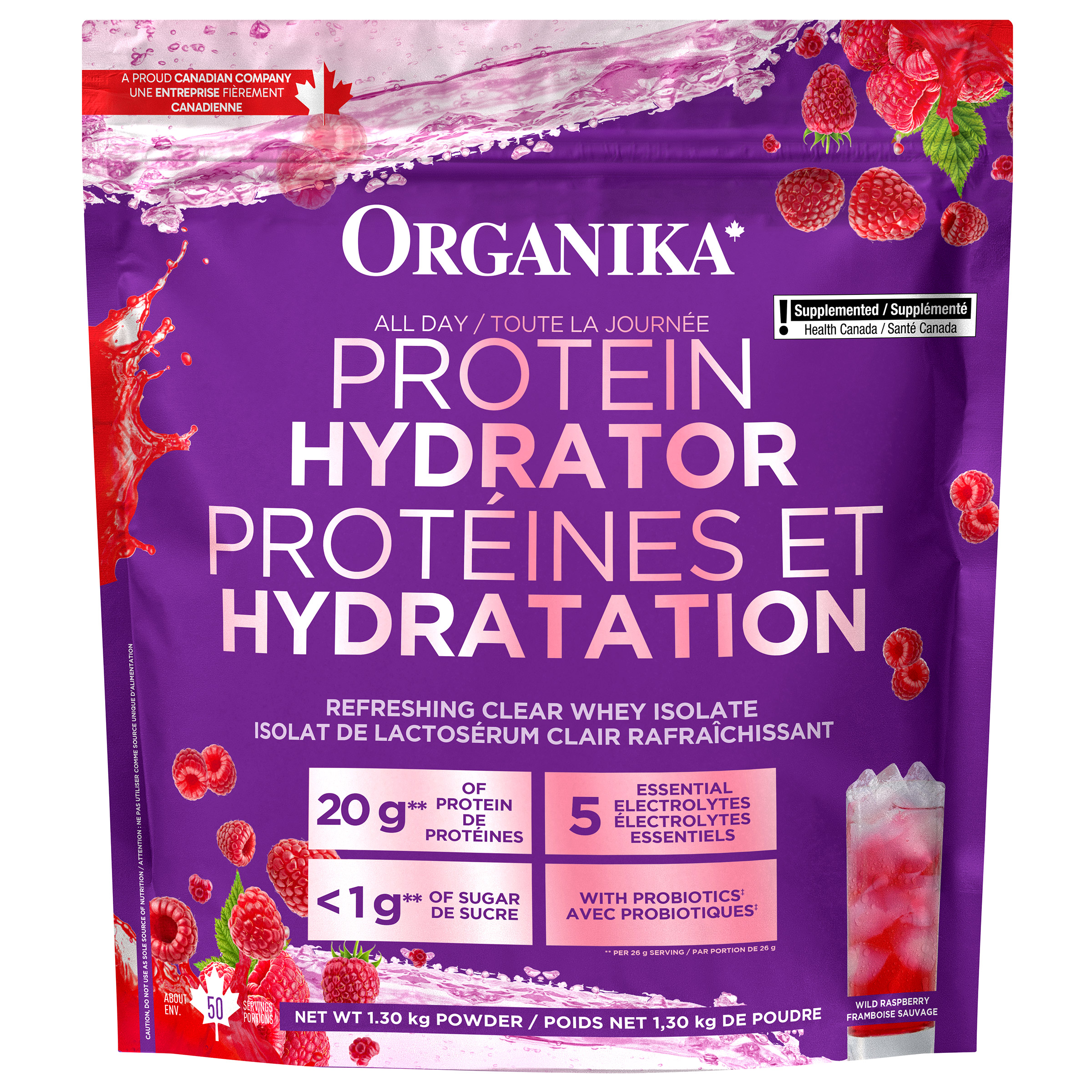 Organika Protein Hydrator 1.3kg, Wild Raspberry