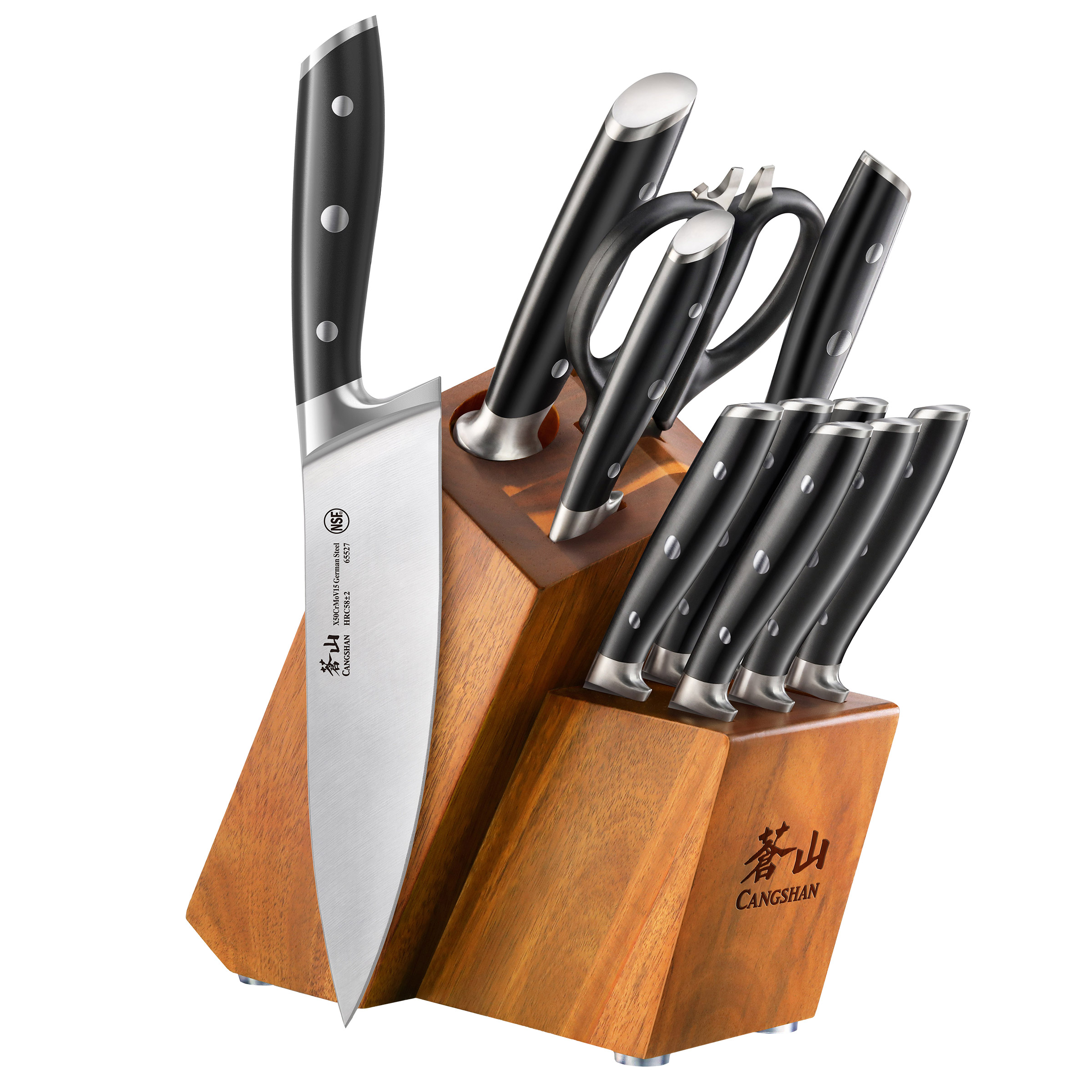 Cangshan Alps Series German Steel 12-piece Knife Block Set