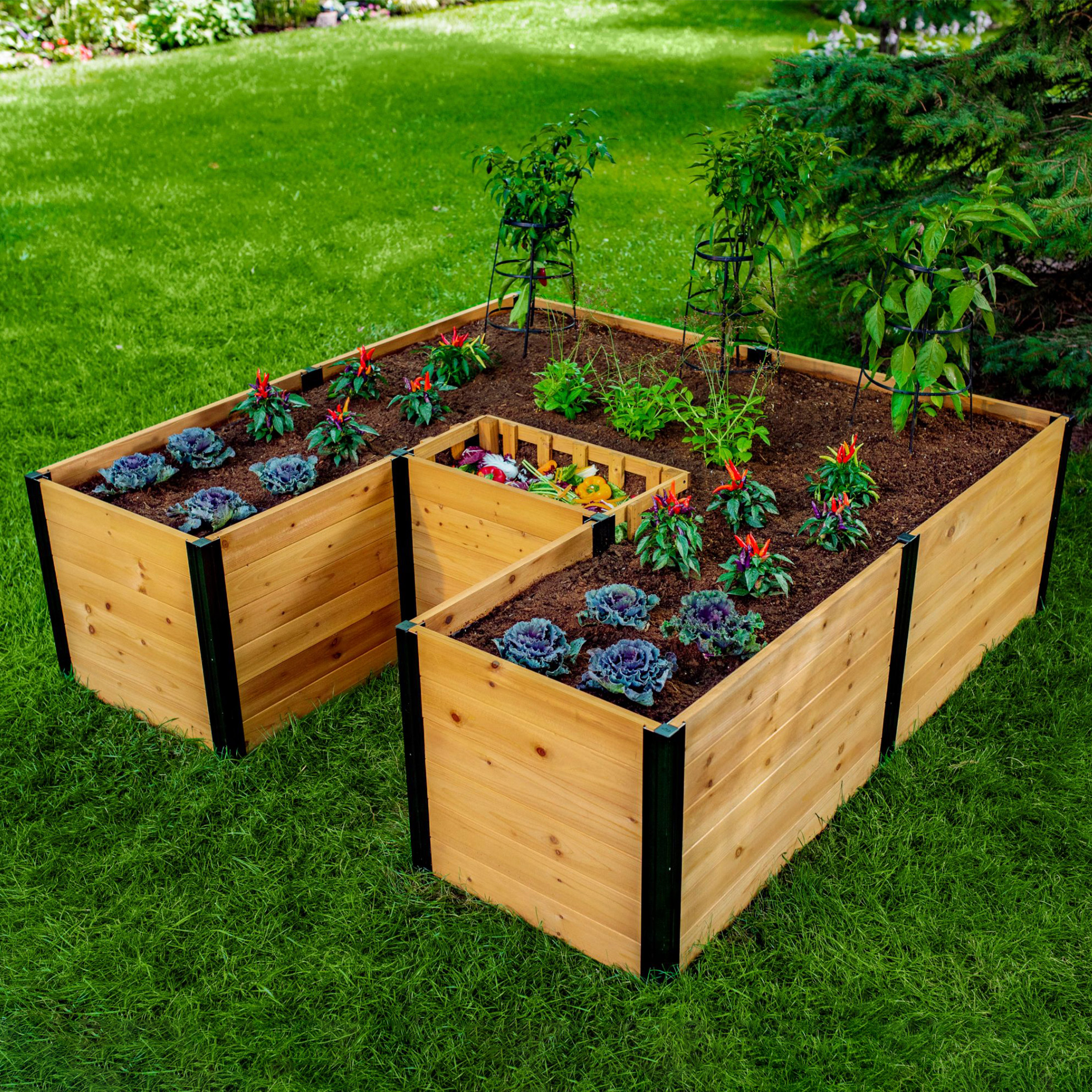 Vita Mezza 6 ft. × 6 ft. Keyhole Composting Garden Bed