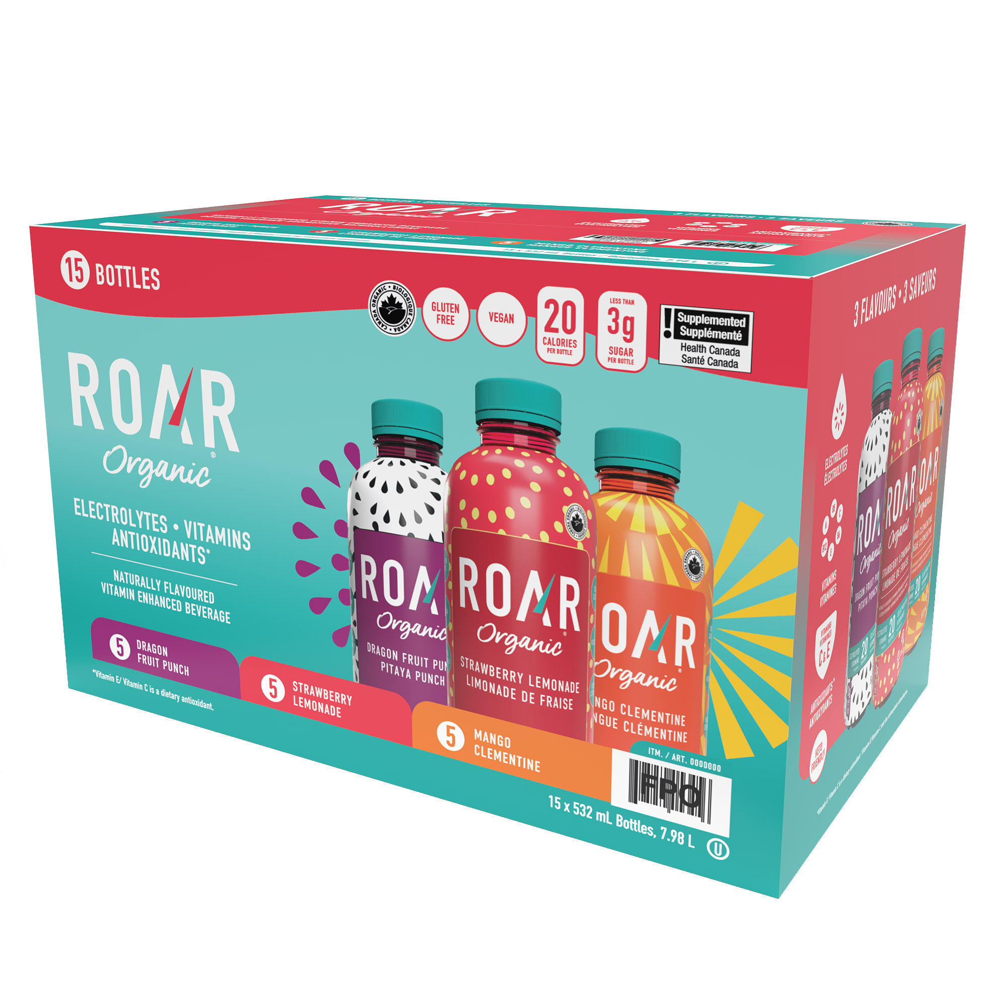 ROAR Organic Variety Pack, 532 mL 15-pack