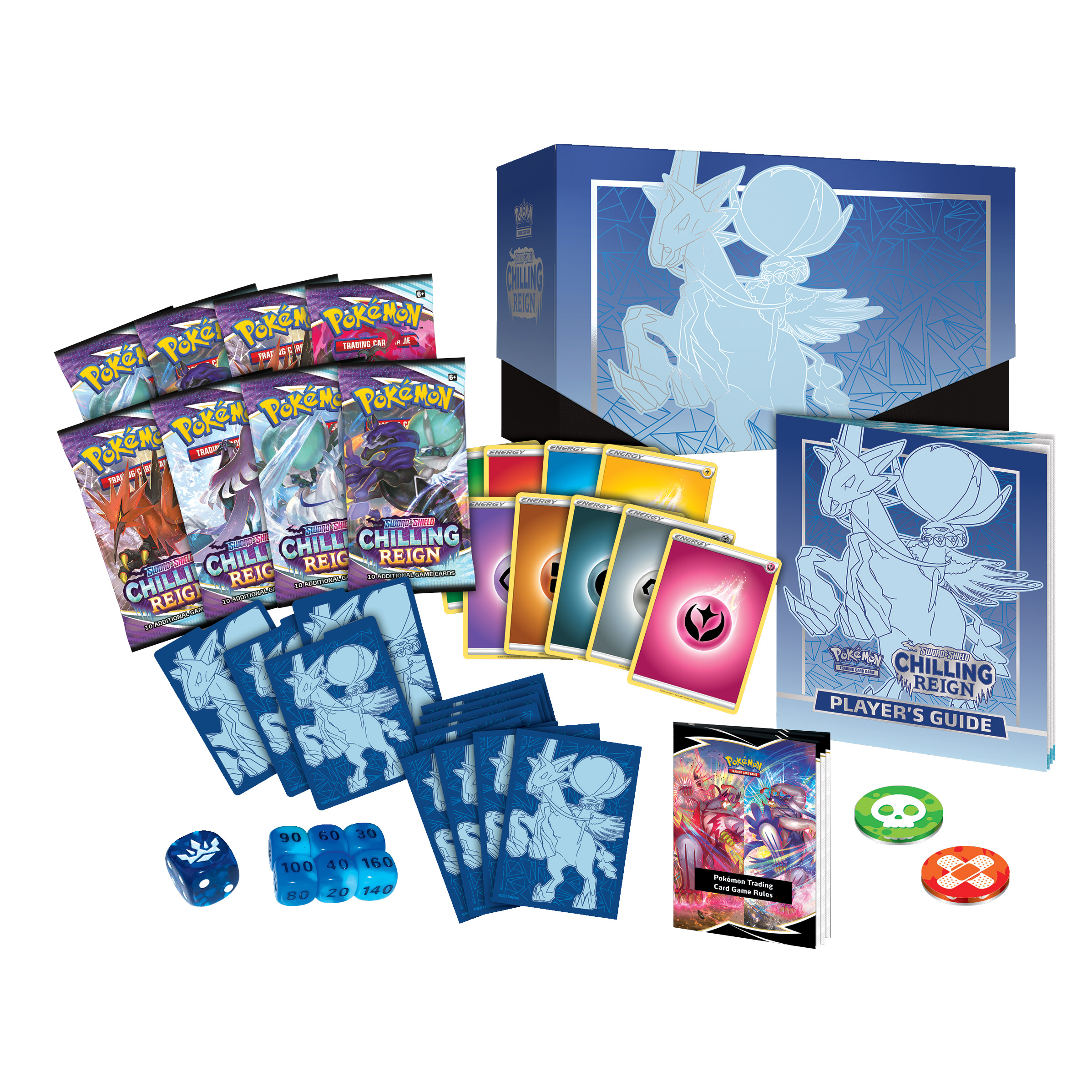 Pokémon Chilling Reign Ice Rider Calyrex ETB + Lucario Window Tin