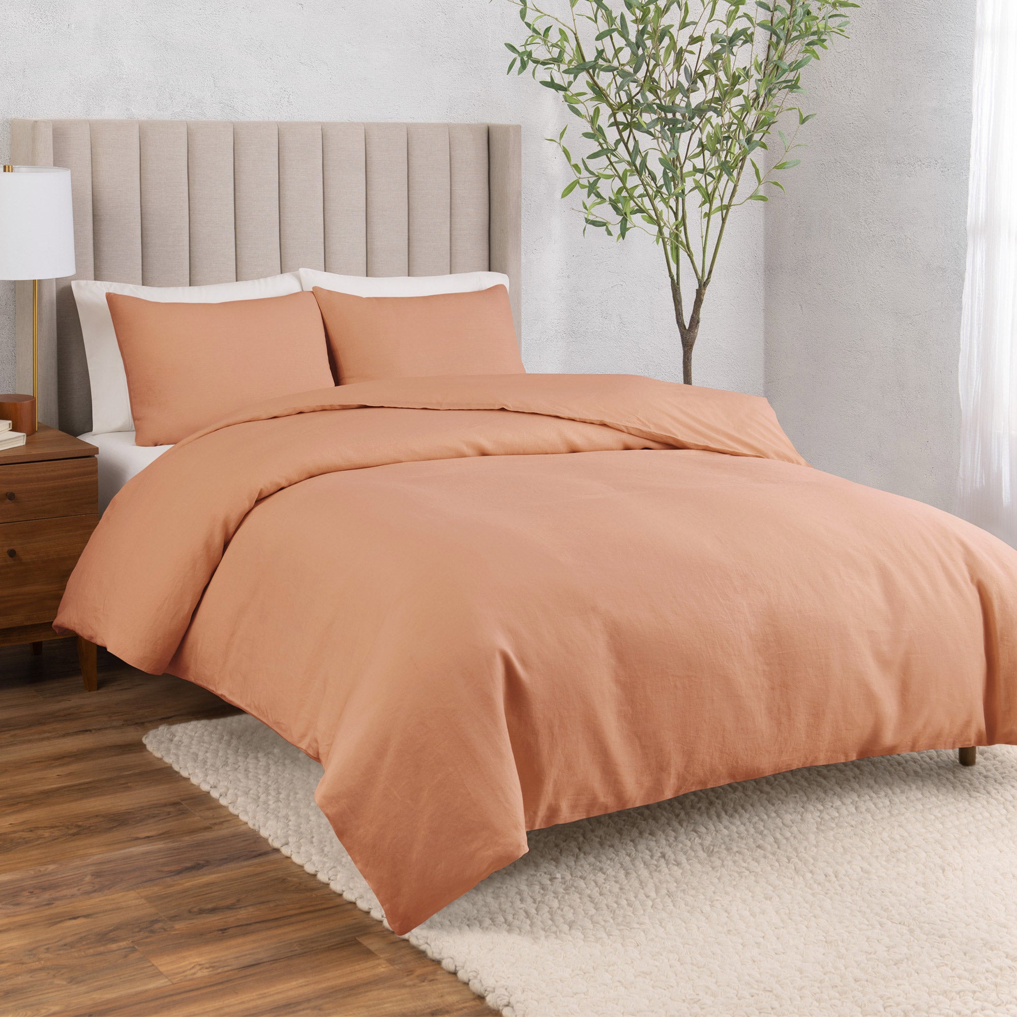 WelHome Cotton Linen Relaxed Duvet Cover, 3-piece Set