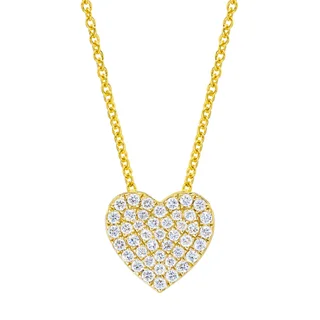 Round Brilliant 0.28 ctw VS2 Clarity, I Color Diamond 14kt Yellow Gold Heart Pendant