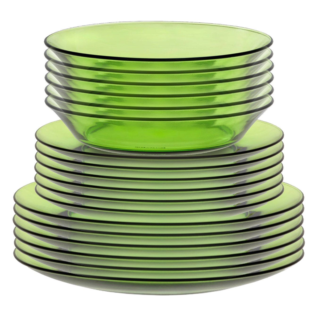 Duralex Lys Tempered Glass Dinnerware Set, 18-pieces
