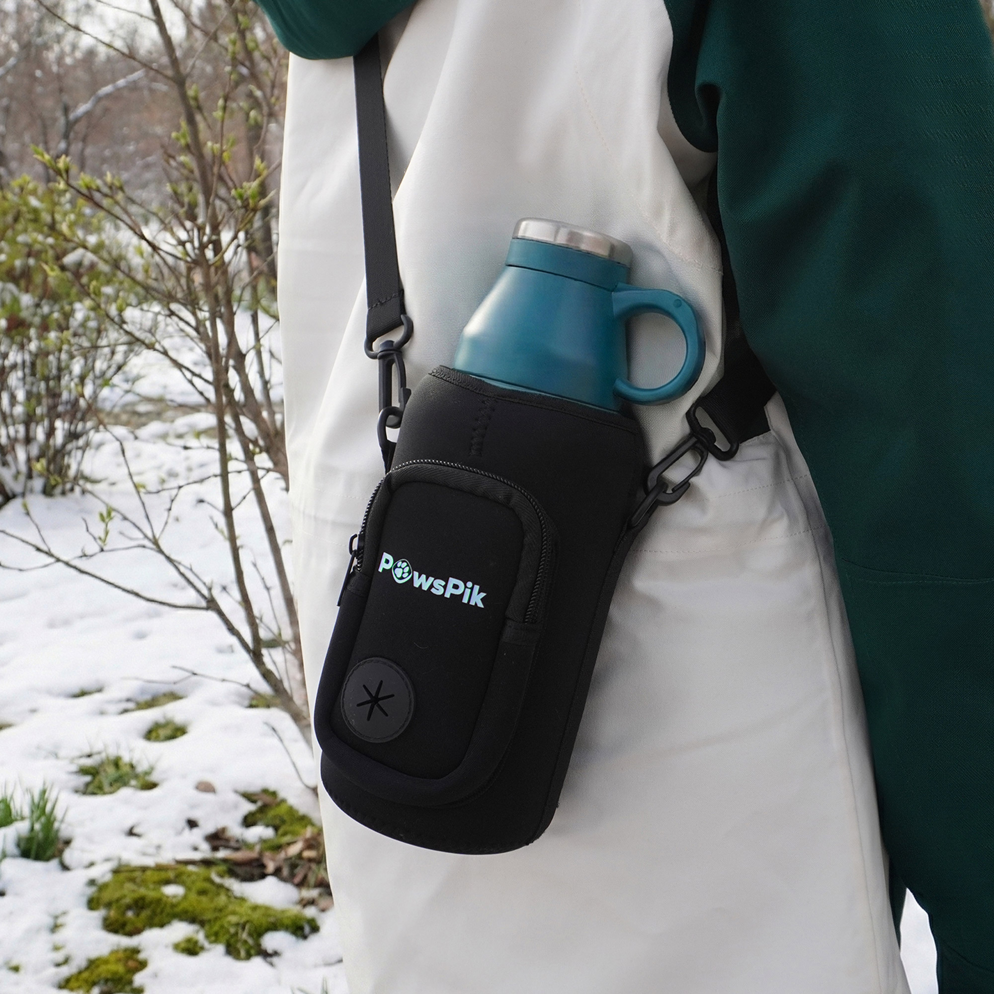PawsPik Travel 3-in-1 Dog Water Bottle & Bowl with Travel Carrier