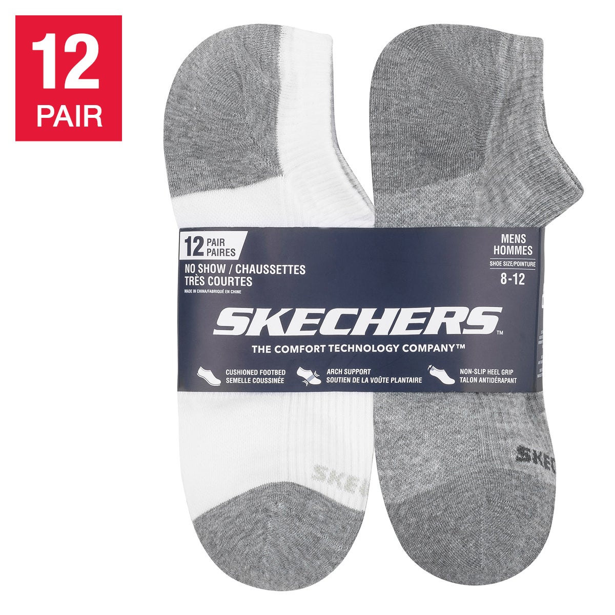 Skechers Men's No Show Socks, 12-pair | Costco Skechers Men's No Show Socks, 12-pair | Costco