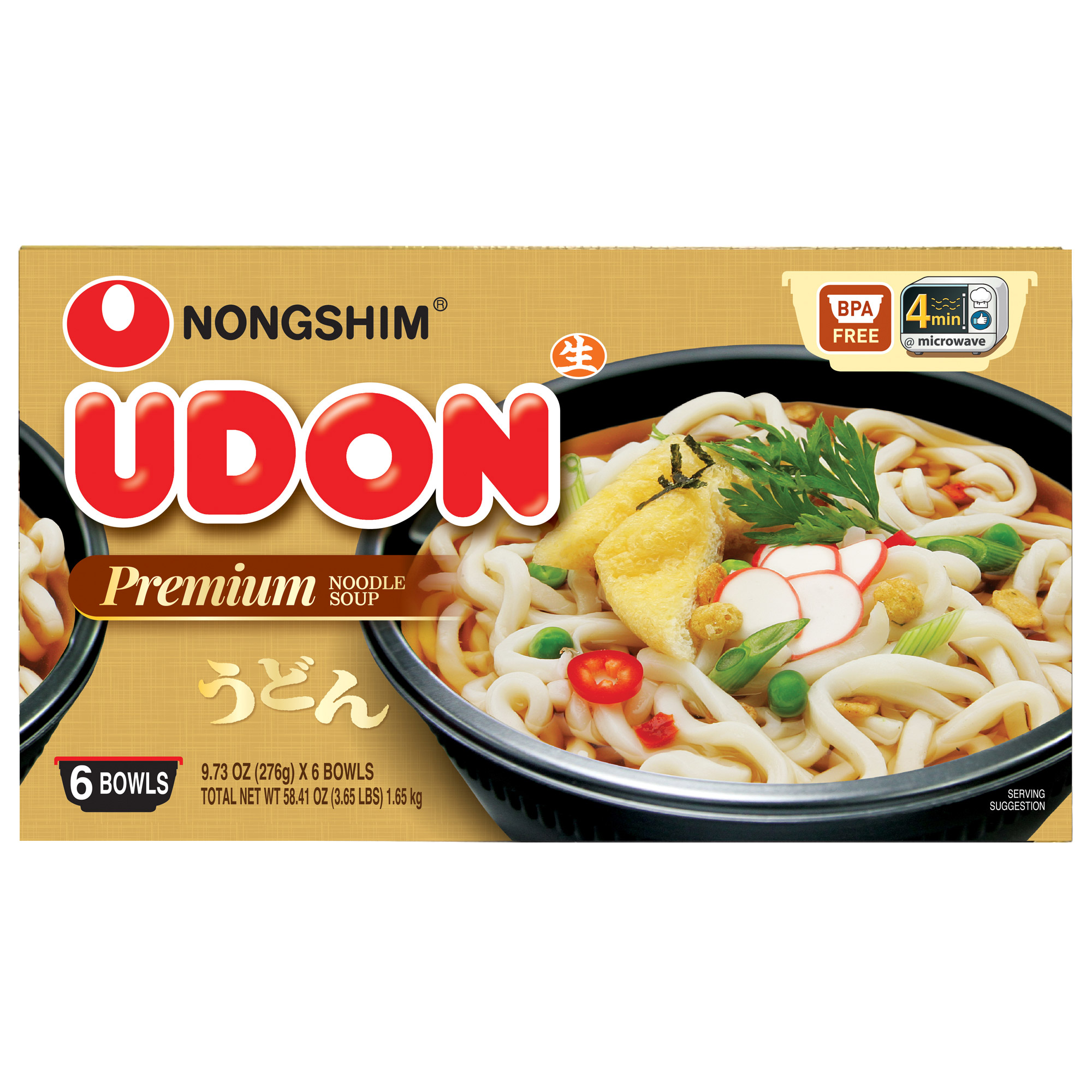 Nongshim  Udon Noodle Soup Bowl  9.73 oz  6-Count