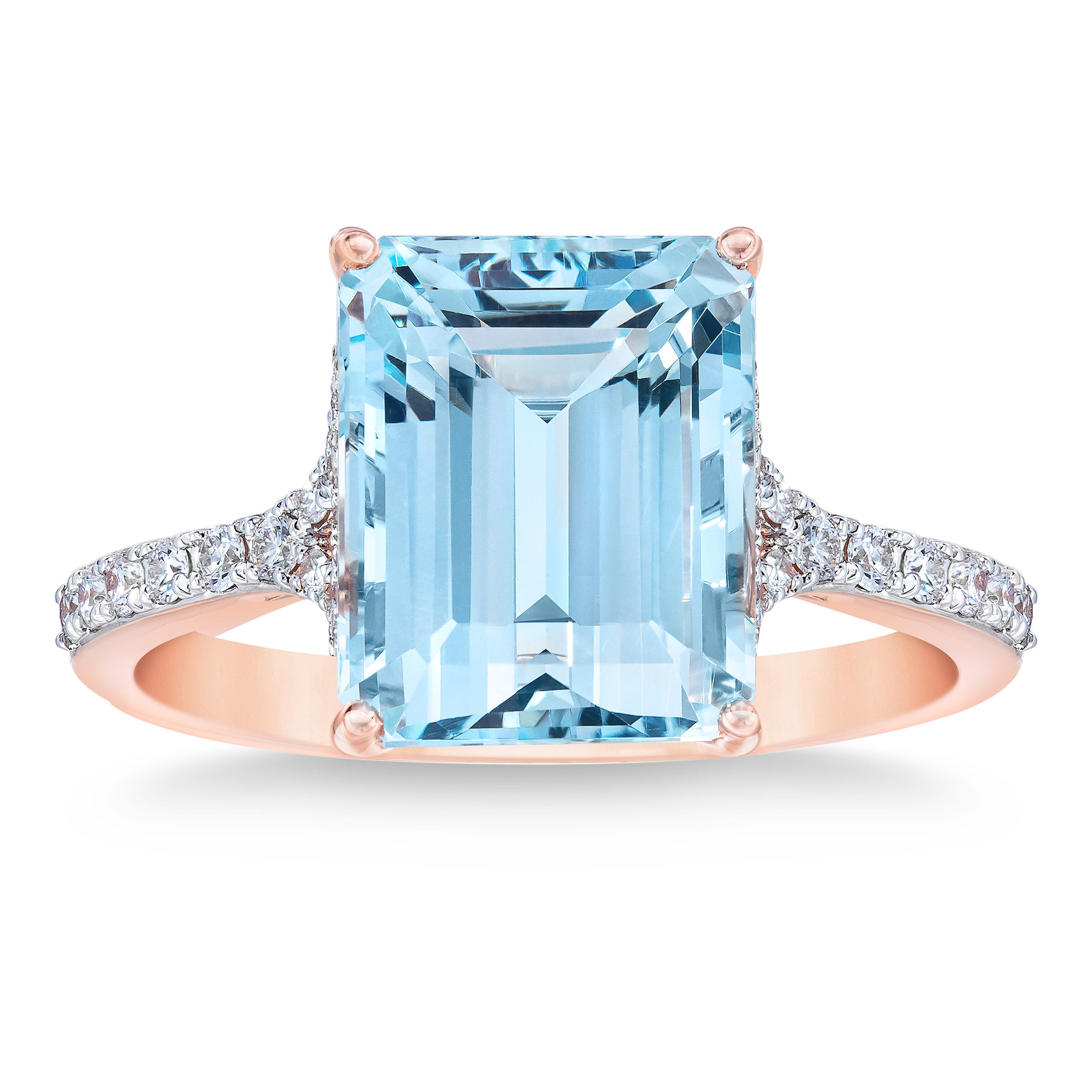 石の中のマリア Aquamarine and Diamond 14kt Rose Gold Ring | Costco