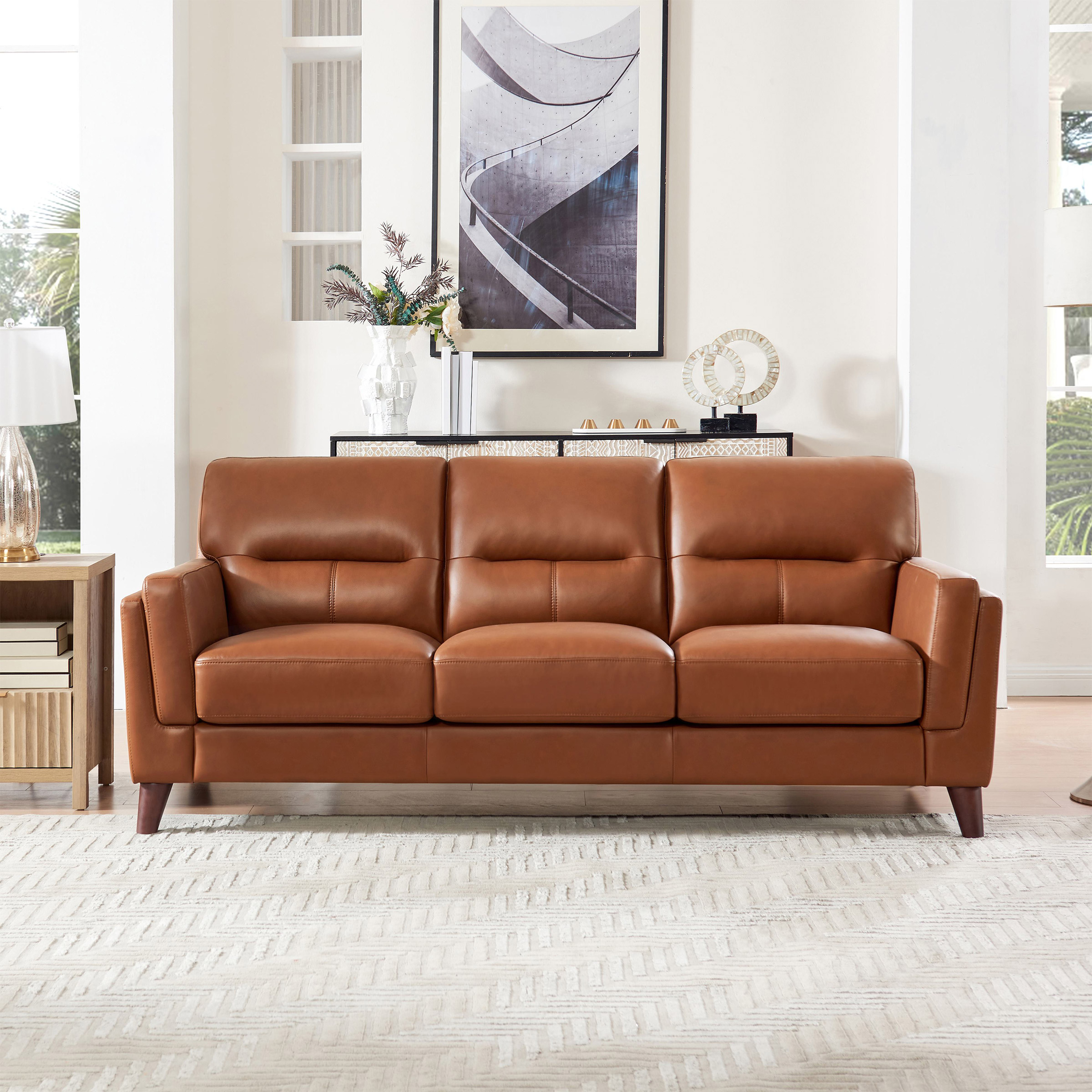 Prospera Home Tampa Top Grain Leather Sofa