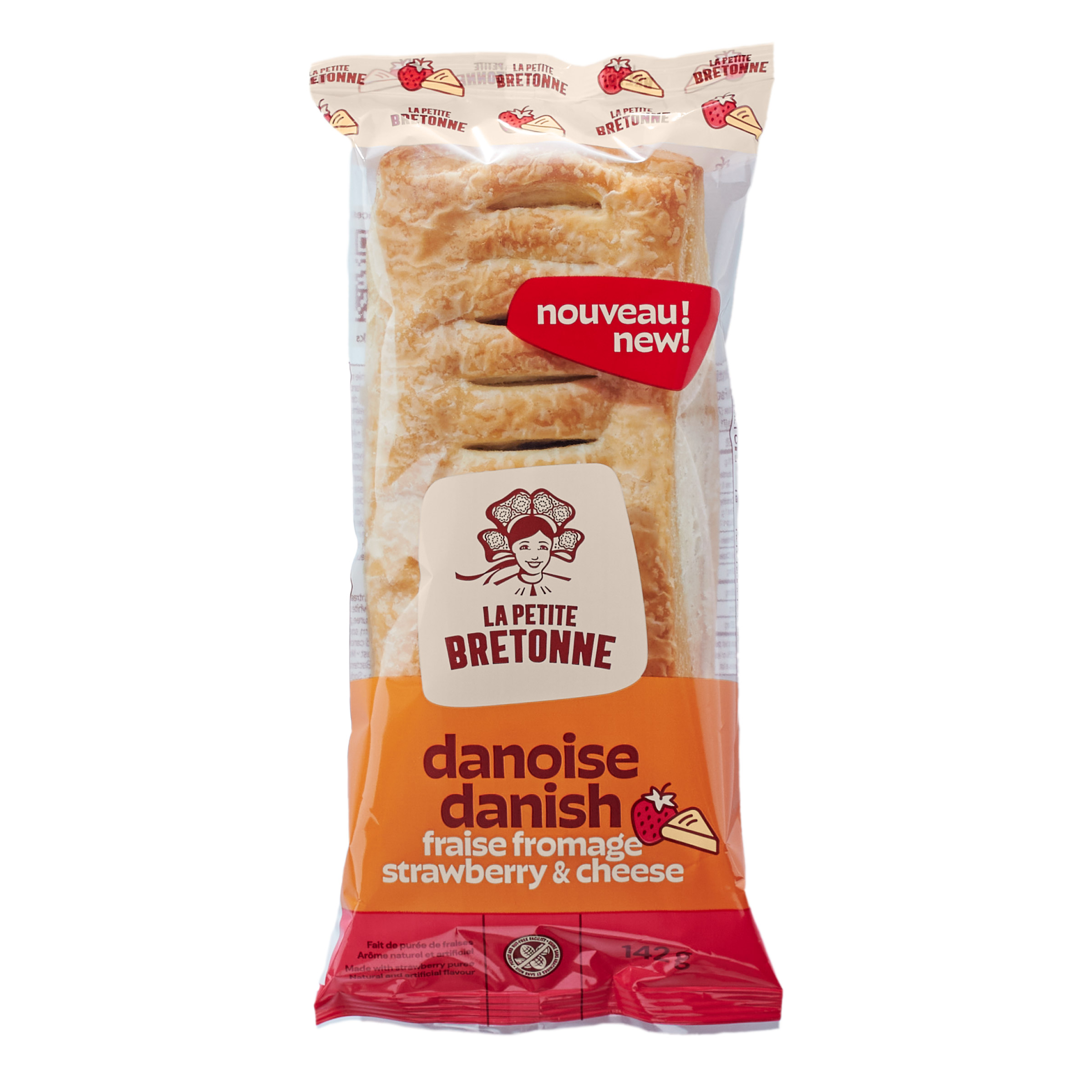La Petite Bretonne Strawberry and Cheese Danish, 6 × 142 g