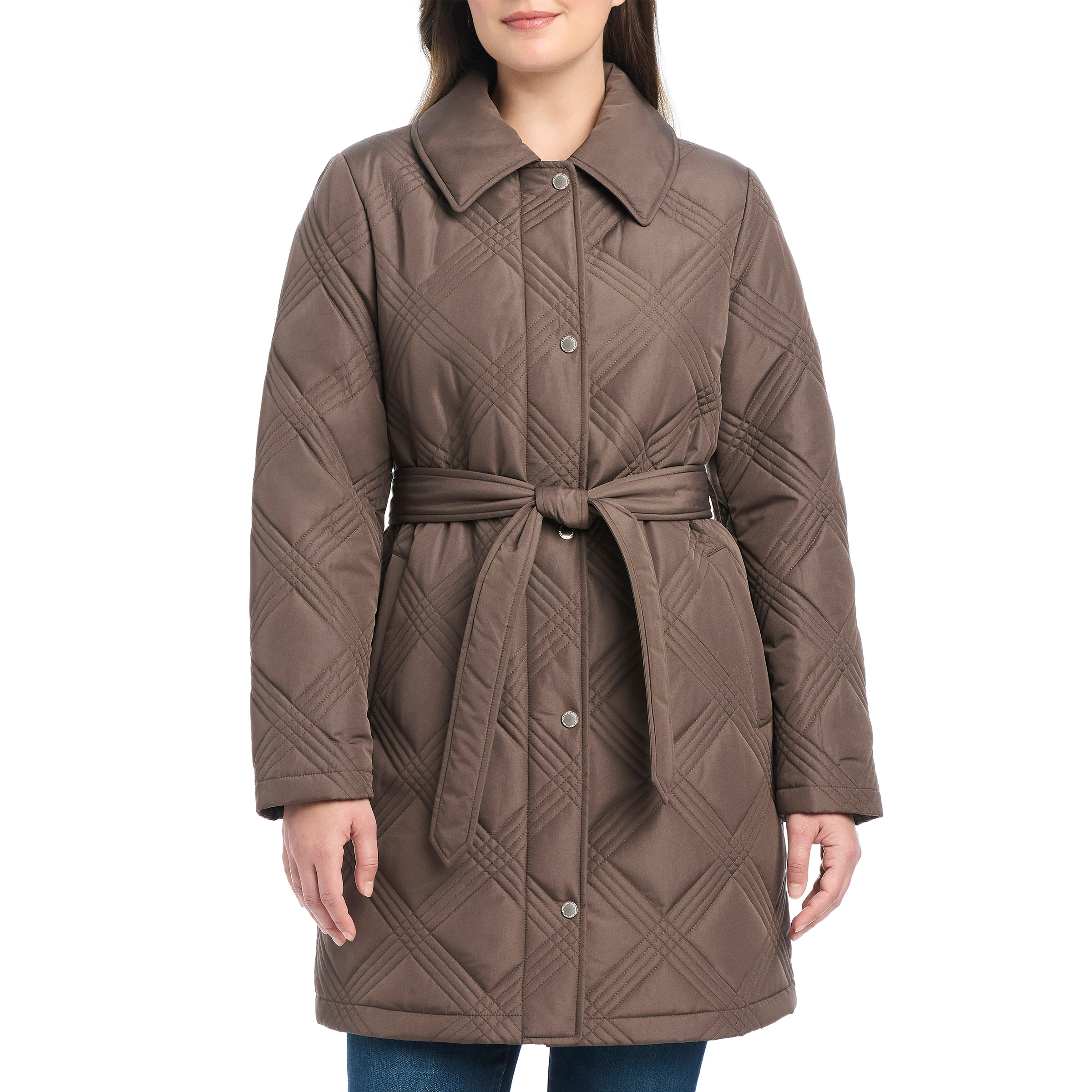 Jones New York Women's Belted Quilt Jacket | Costco