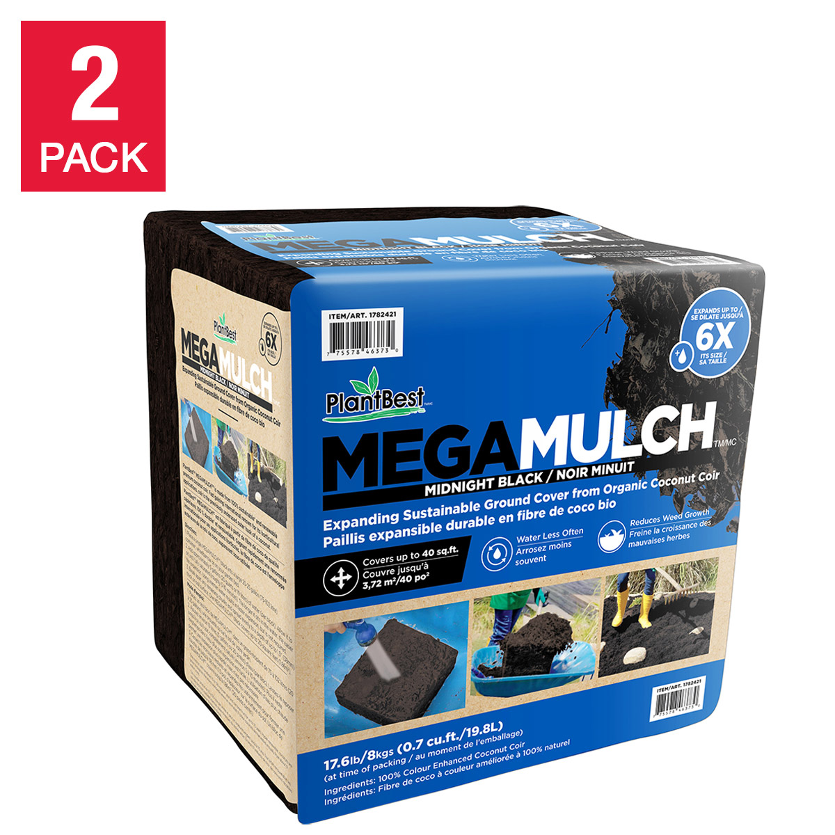 MegaMulch Expanding Coconut Coir Mulch, 2-pack | Costco