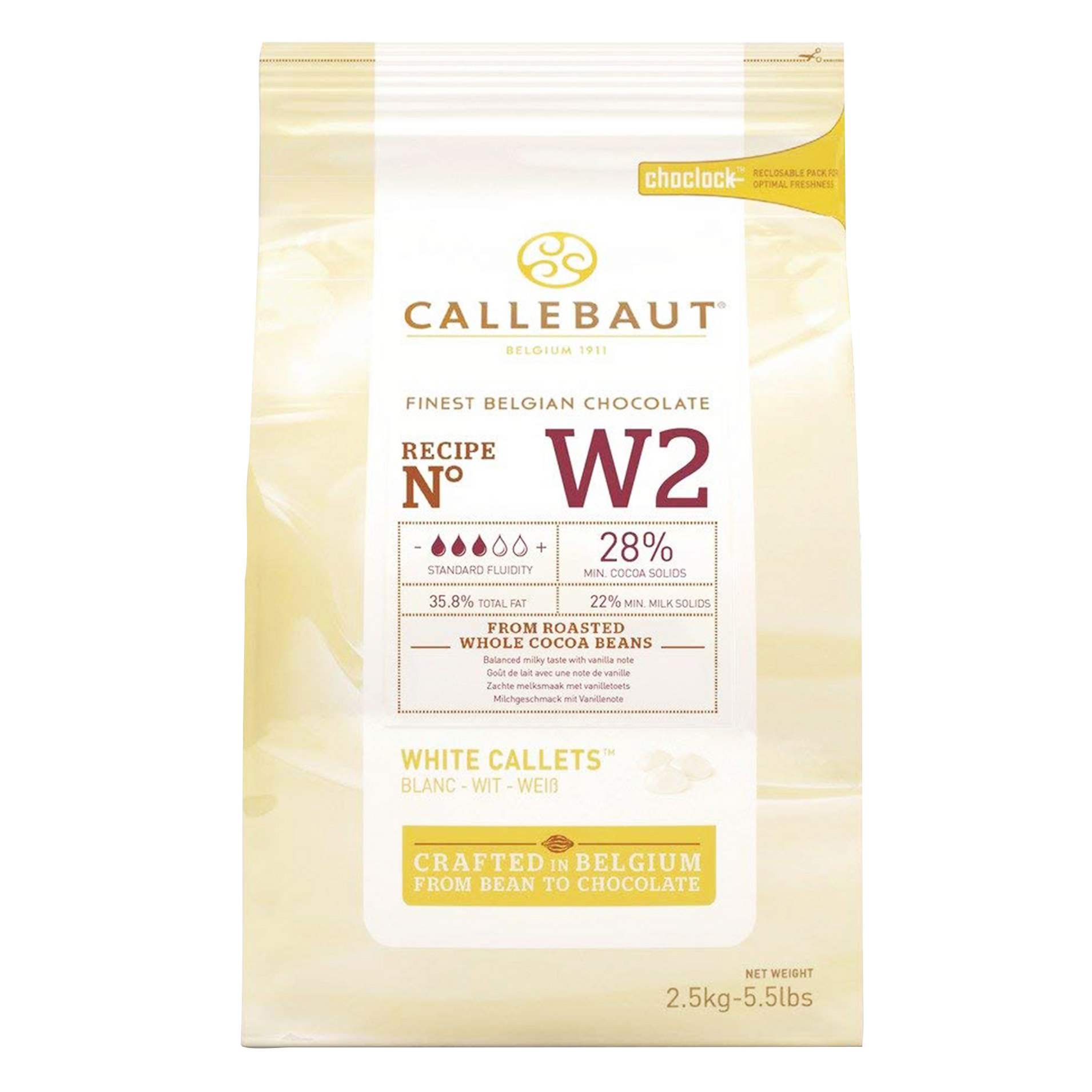 Callebaut White Belgian Chocolate Callets, 2.5 kg