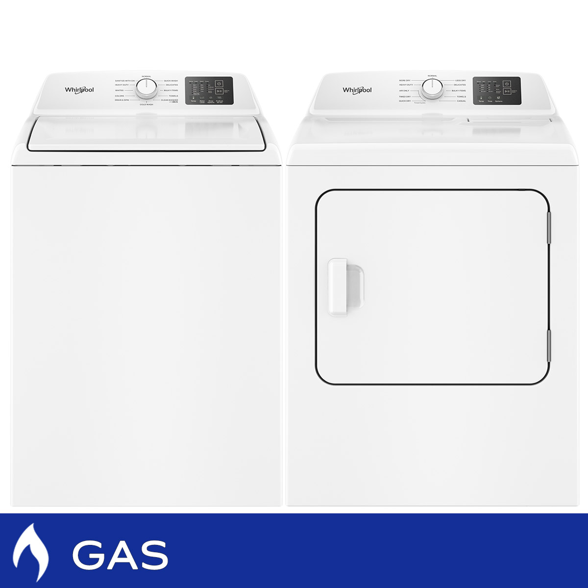 Whirlpool Laundry Bundle 4.8 cu ft. Top Load Washer and 7.0 cu ft