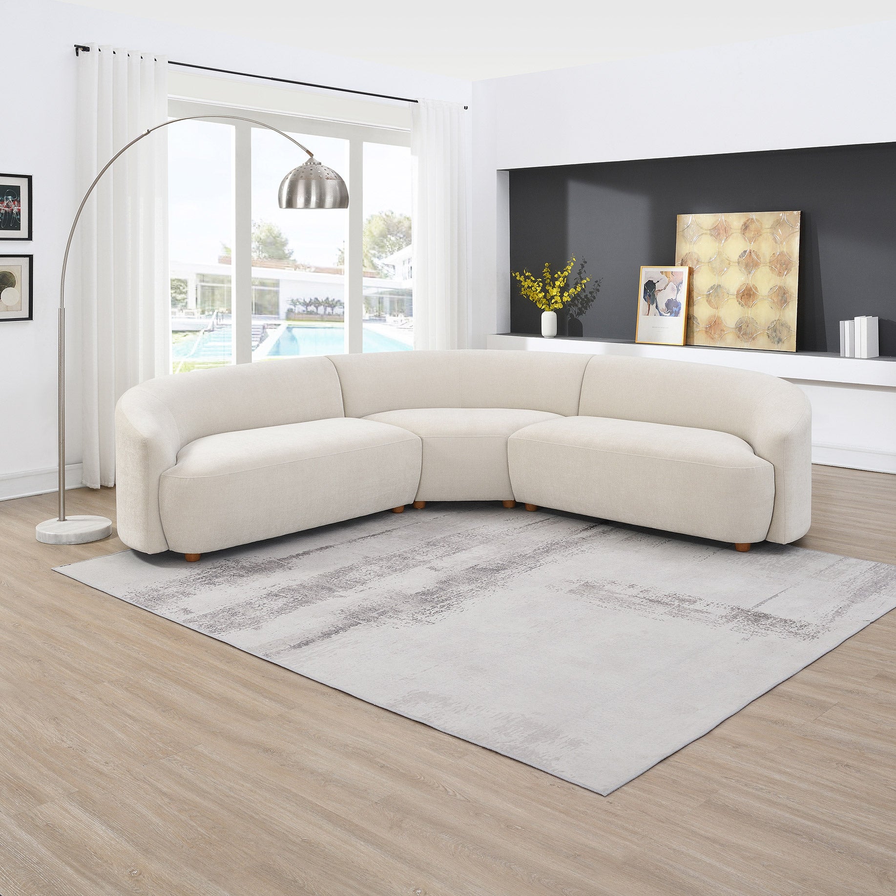 Dolen Curved Fabric Sectional | Costco