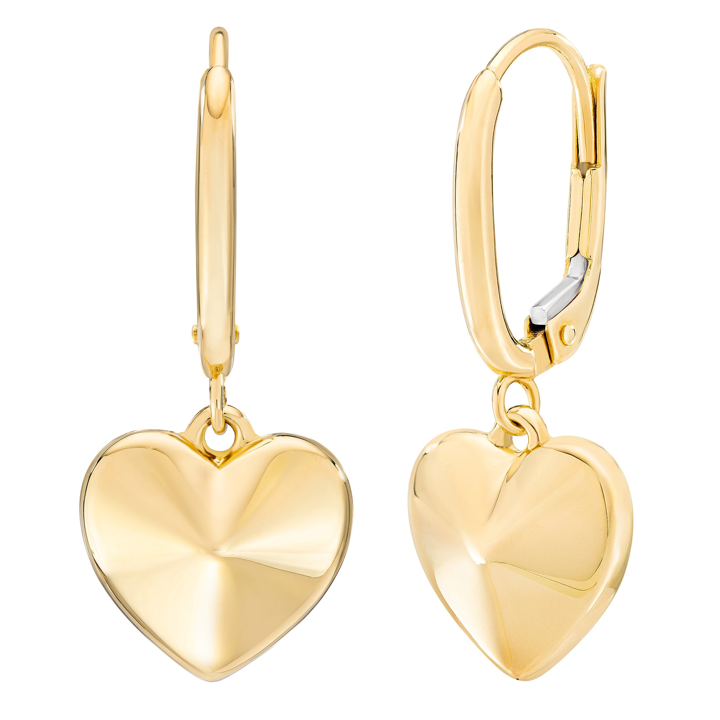 14kt Yellow Gold Pyramid Heart Earrings | Costco