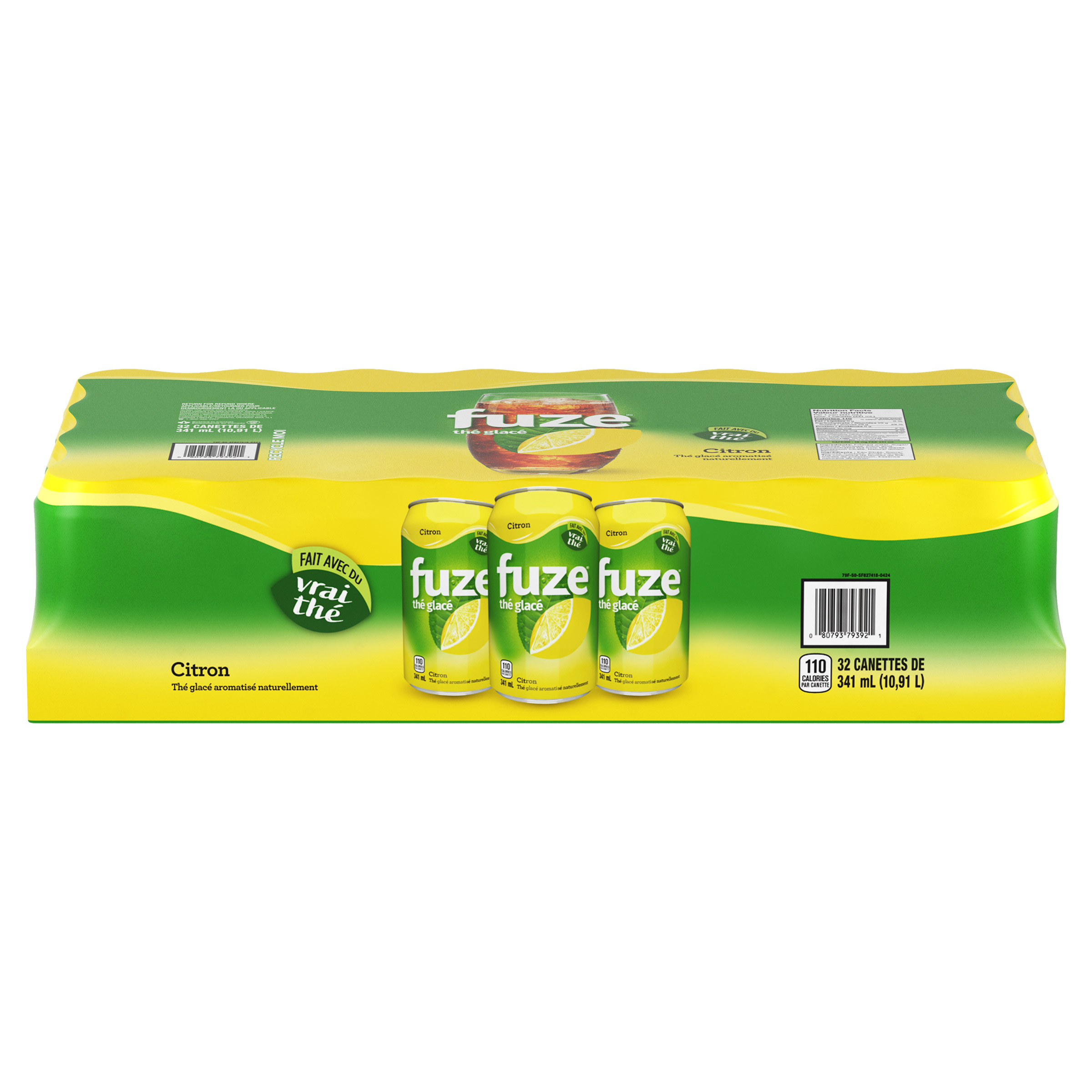 Fuze - Thé Glacé Au Citron, 341 mL paquet de 32