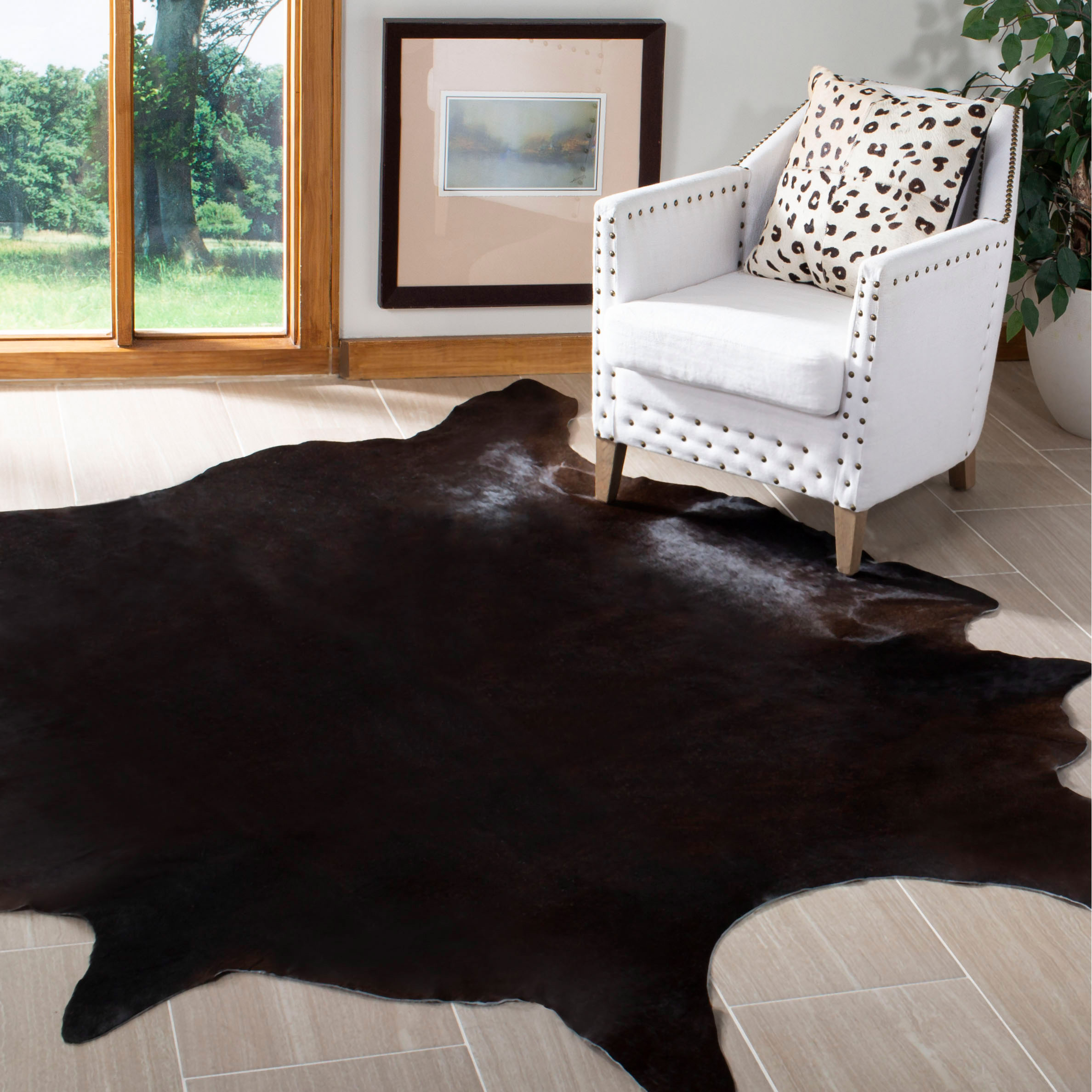 Safavieh Black & Brown Cowhide Indoor Rug