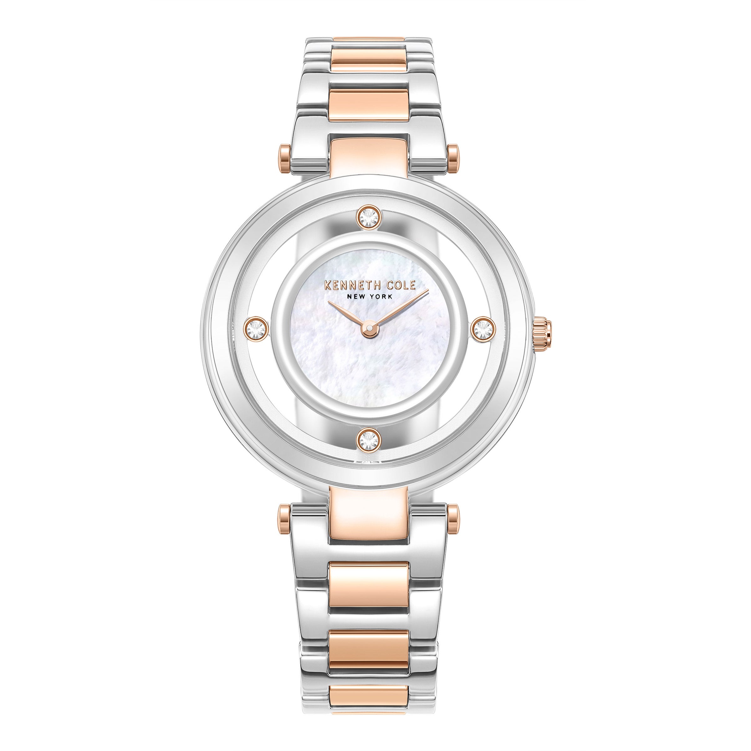 NWT Kenneth Cole New York Quartz Mother of Pearl Dial Ladies Watch Kenneth Cole New York Rectangular Gold Watch w/ Mother of  main image 4