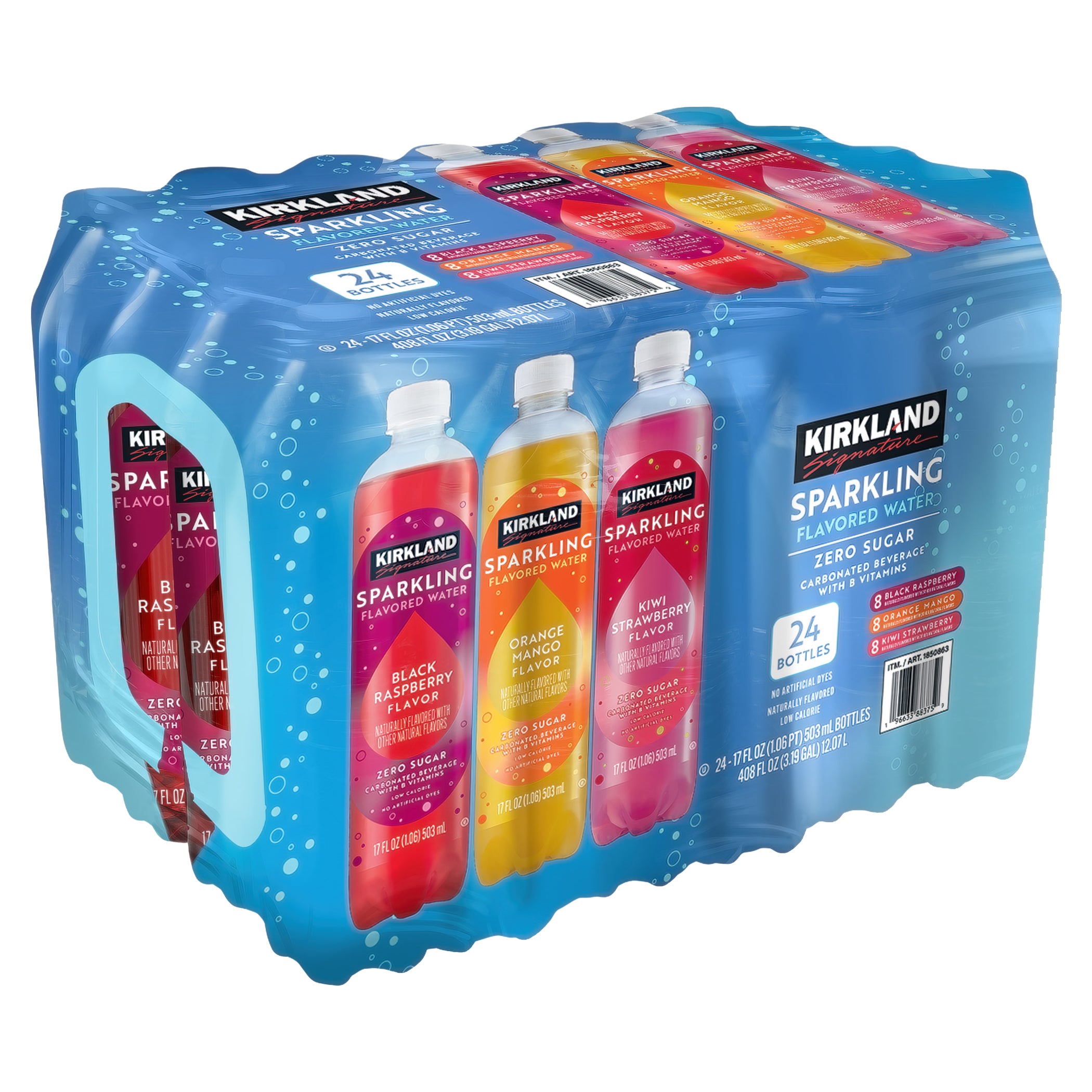 Kirkland Signature Zero Sugar Sparkling Flavored Water, Variety