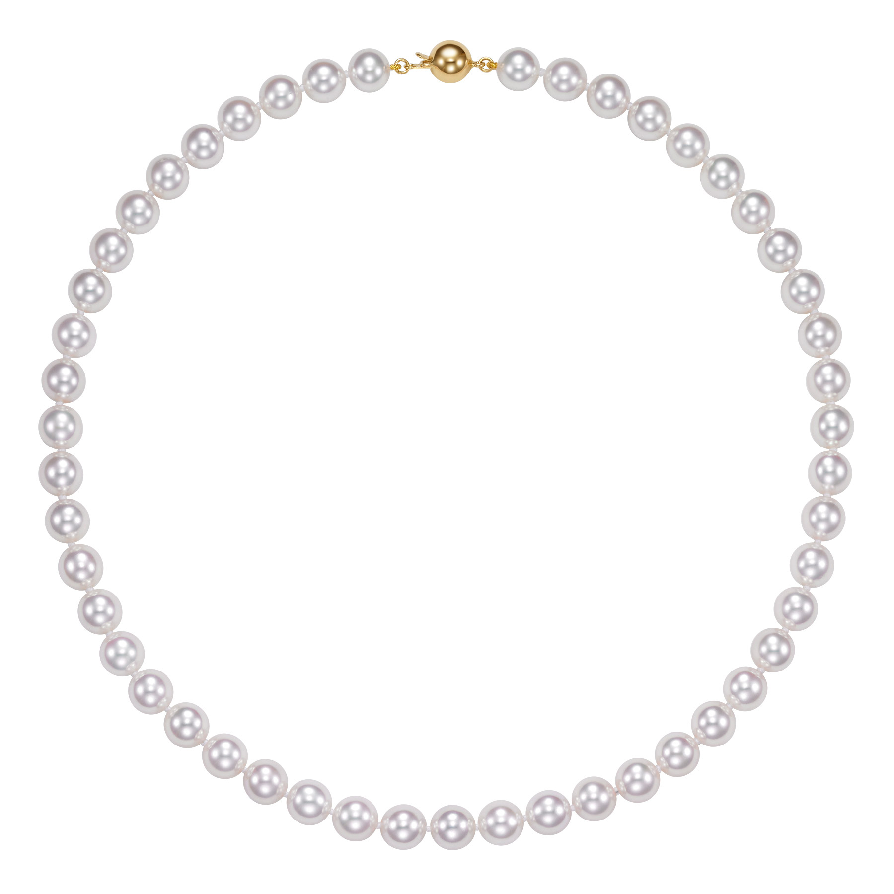 Akoya Cultured 8-8.5mm White with Rose Overtone Pearl Strand