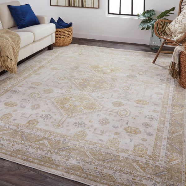 Feizy Jewel Area Rug, Gold/Ivory | Costco Feizy Jewel Area Rug, Gold/Ivory | Costco