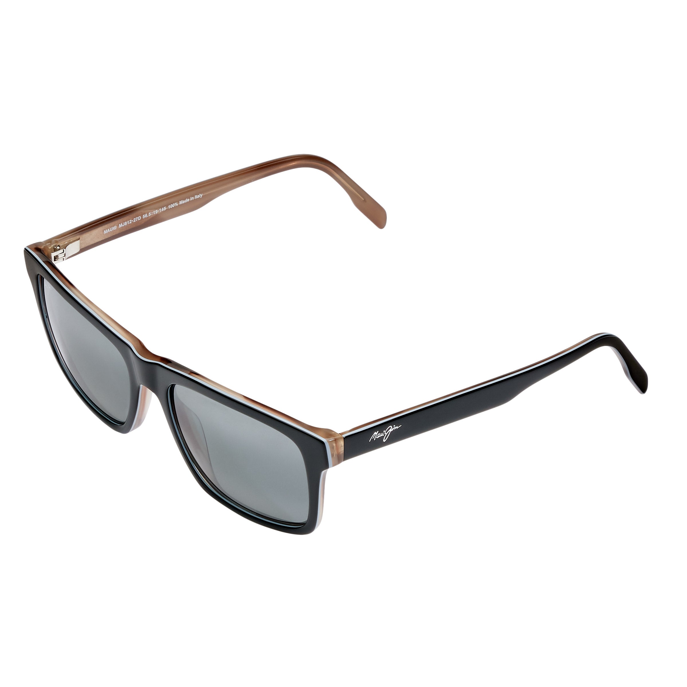 Maui Jim Waipio Valley 812-27D Black Grey Tan Horn Neutral Grey