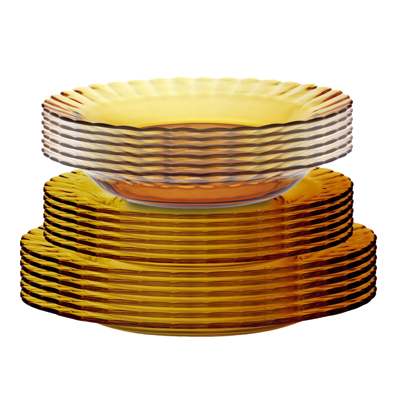 Duralex "Le Picardie" Tempered Glass Dinnerware Set, 18-pieces