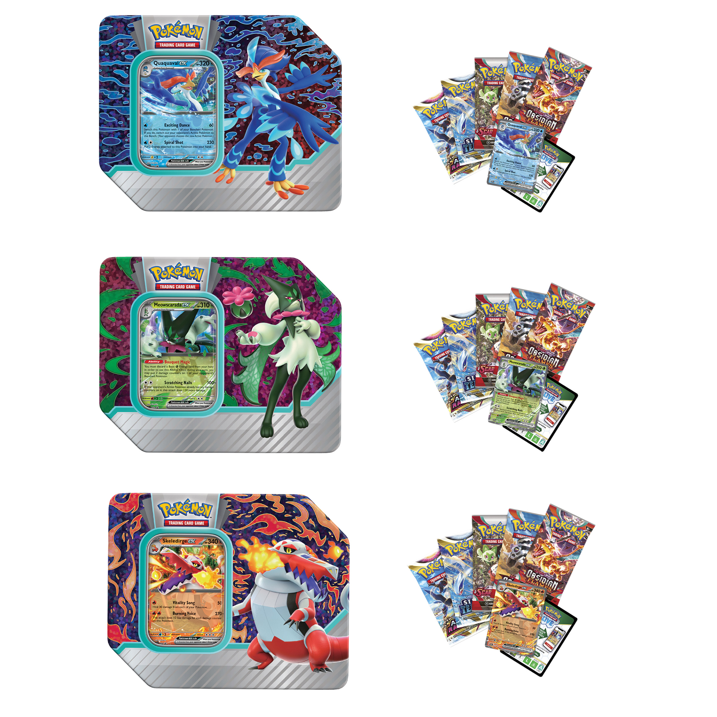 Pokemon 3-pack Paldea Partners Tins