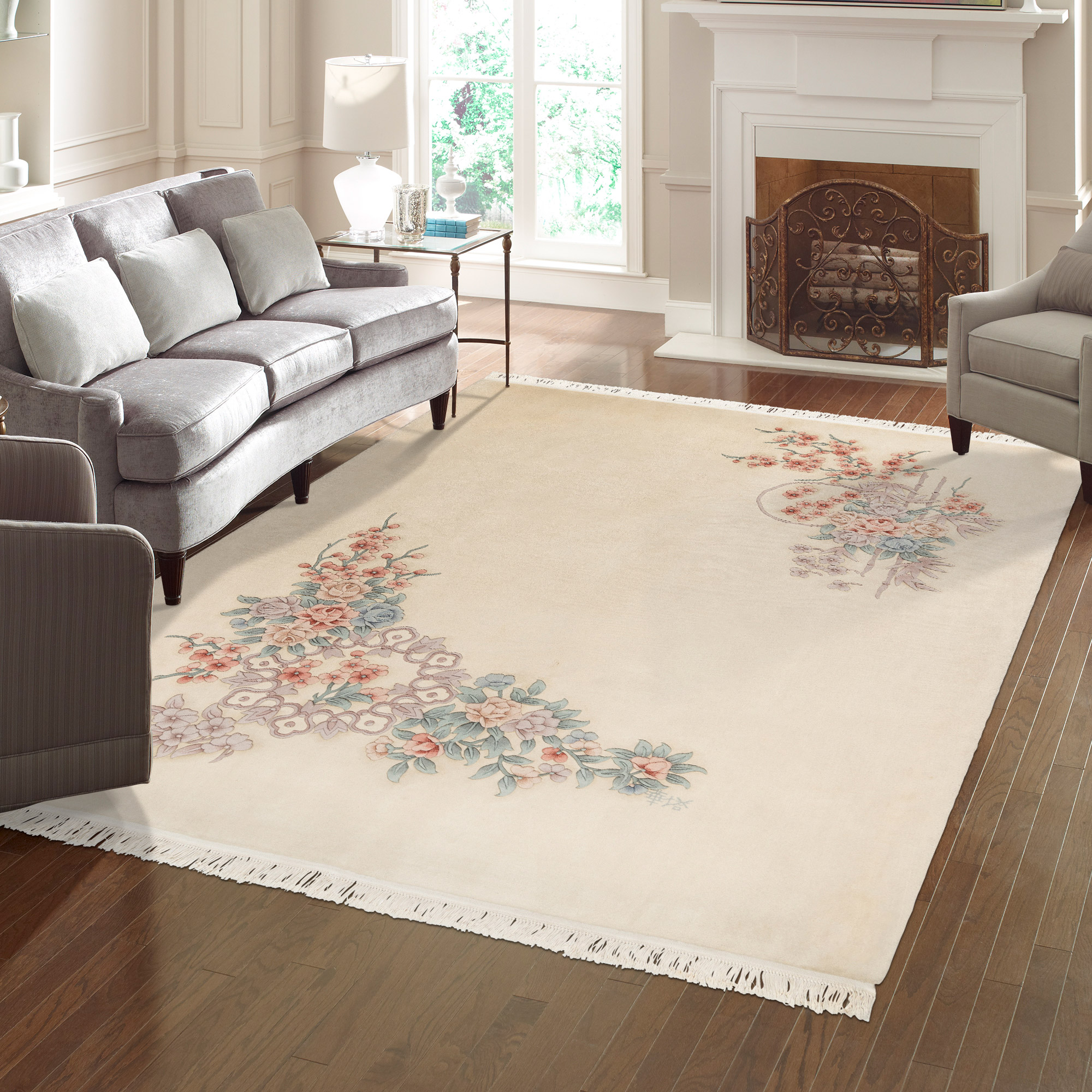 Pagoda Hand Knotted Rug Collection  Jasmin  Ivory