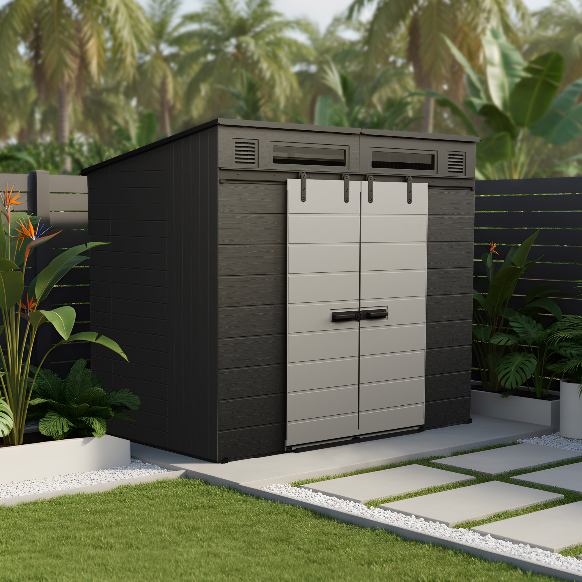 Suncast Modernist 8'x7' Dual Barn Door Storage Shed | Costco