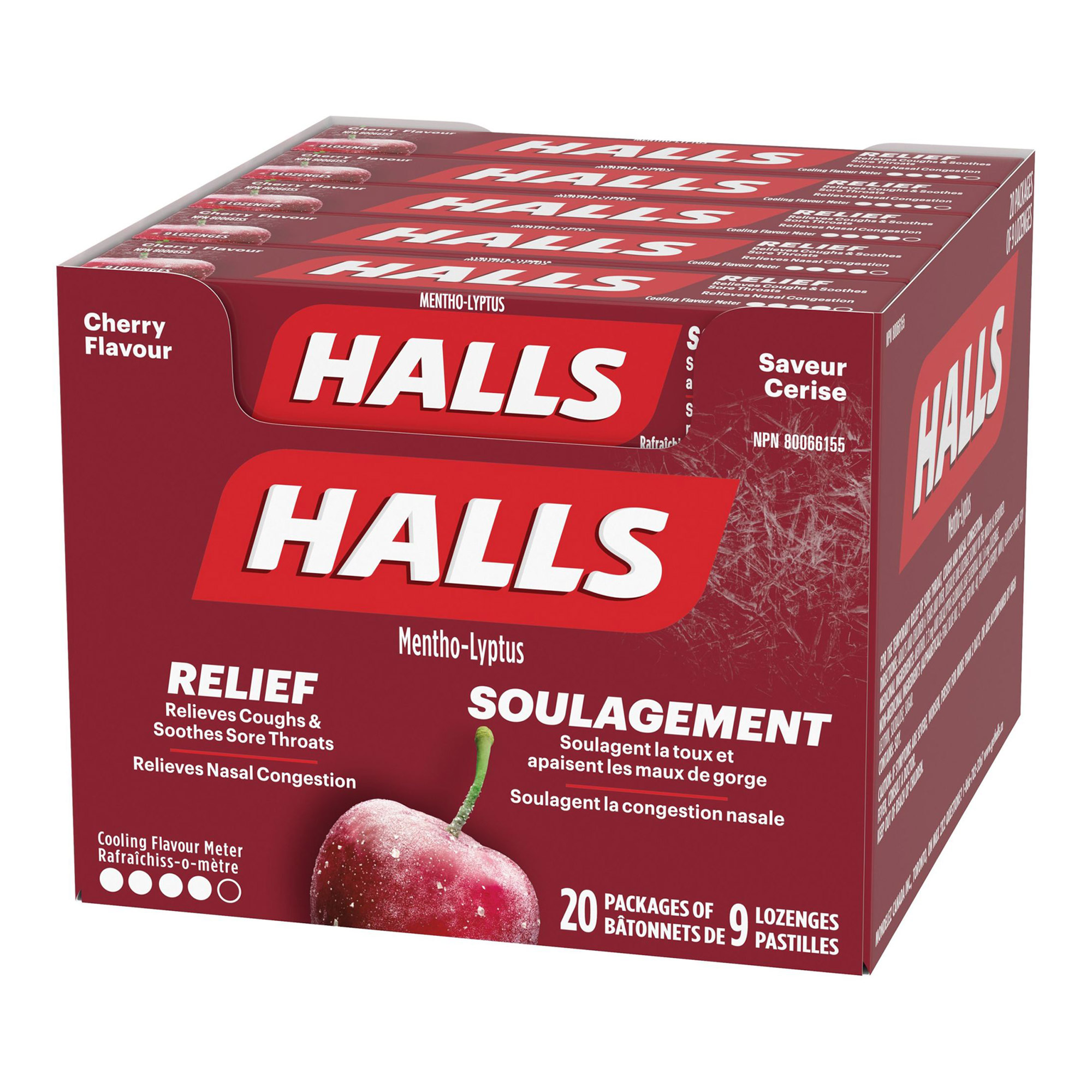 Halls - Pastilles à saveur de cerise, 20 × 9 pastilles