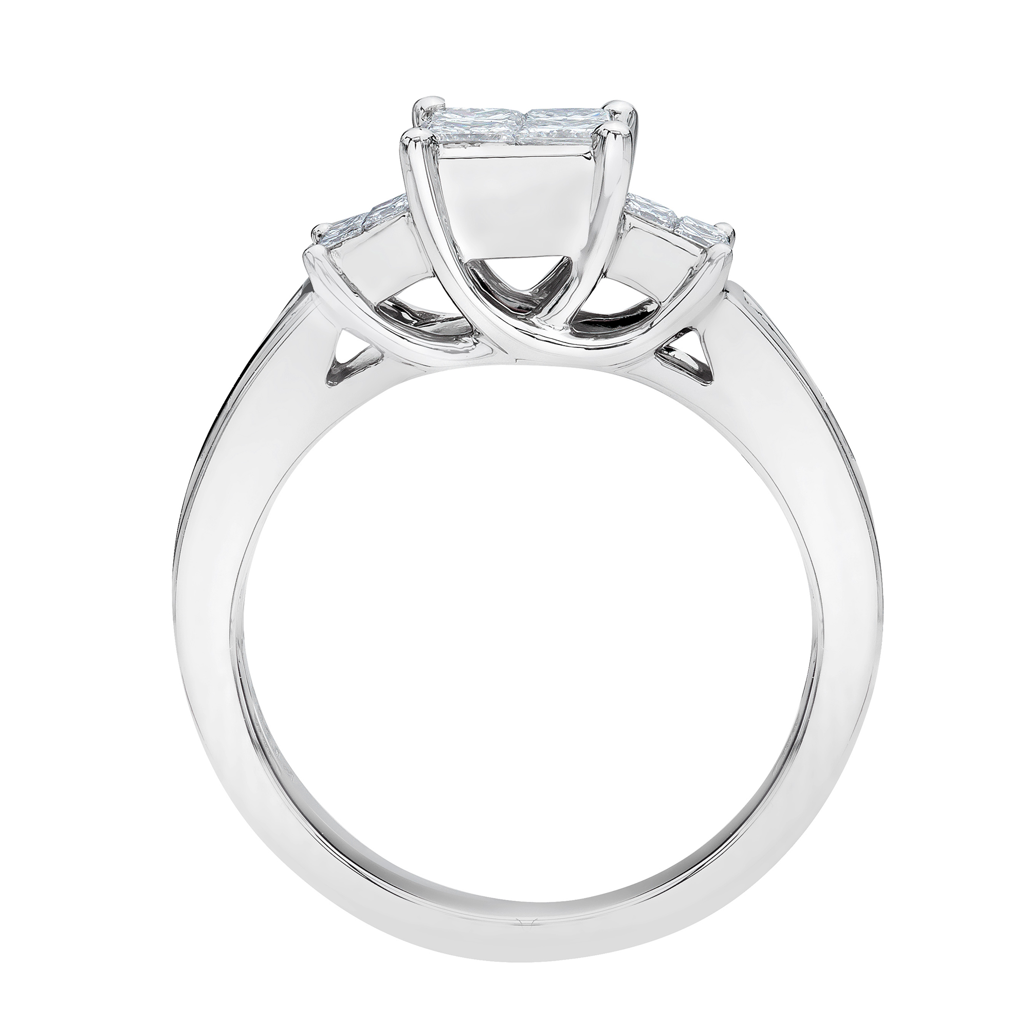 Princess Cut 3 Stone Quad Diamond Ring (1.00ctw) | Costco
