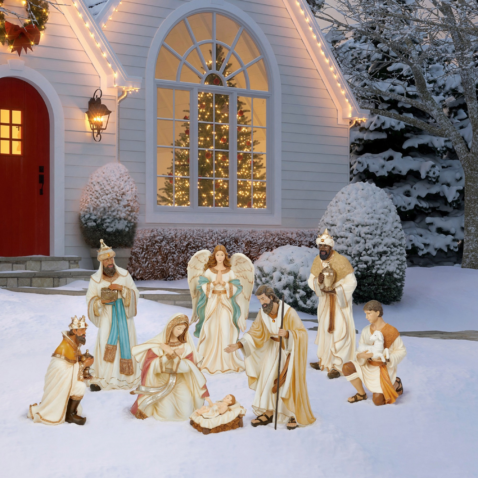 Set of 9 Christmas Nativity Scene Figures