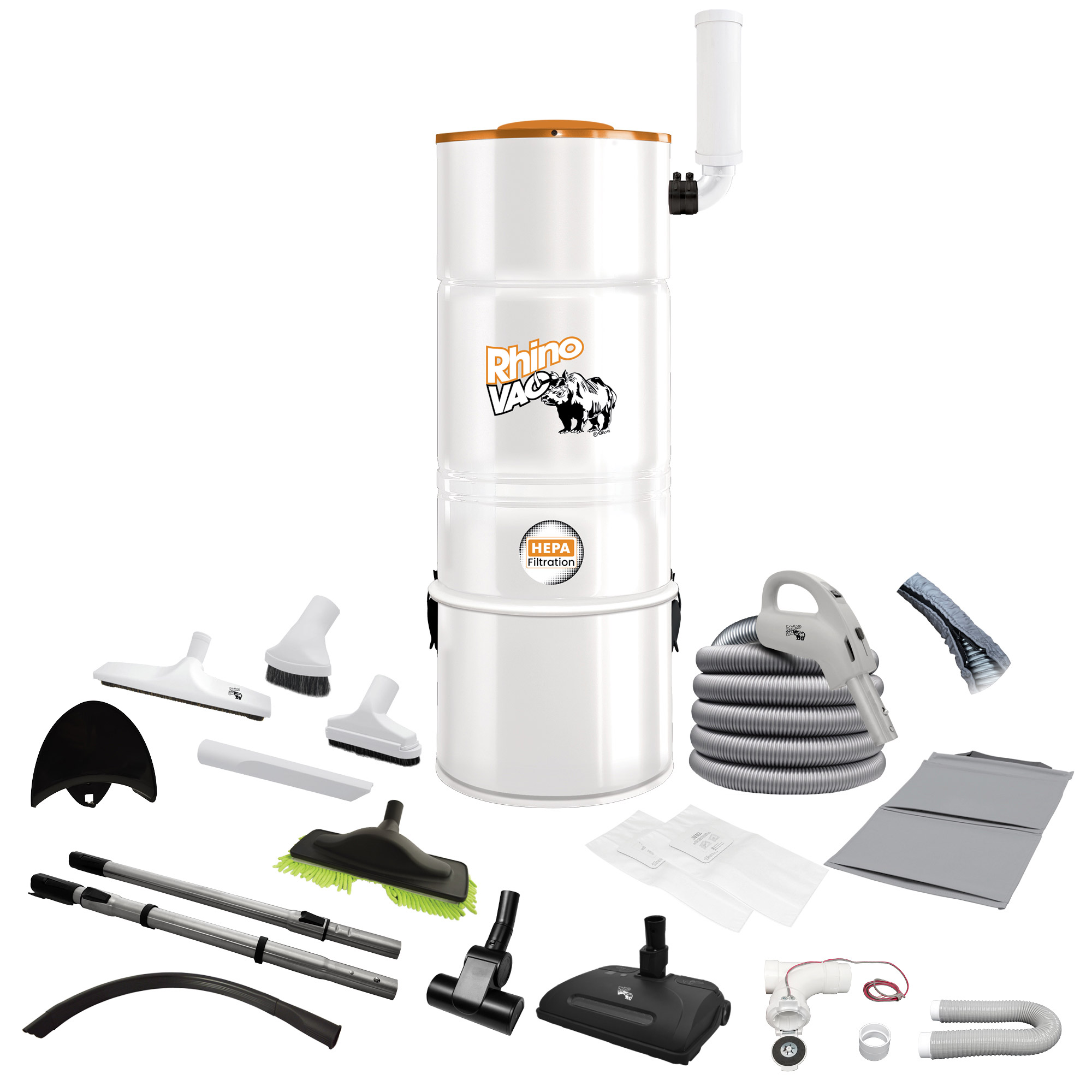Rhinovac Ultra – Central Vacuum with Premium Electric Power Nozzle - 659 Airwatts