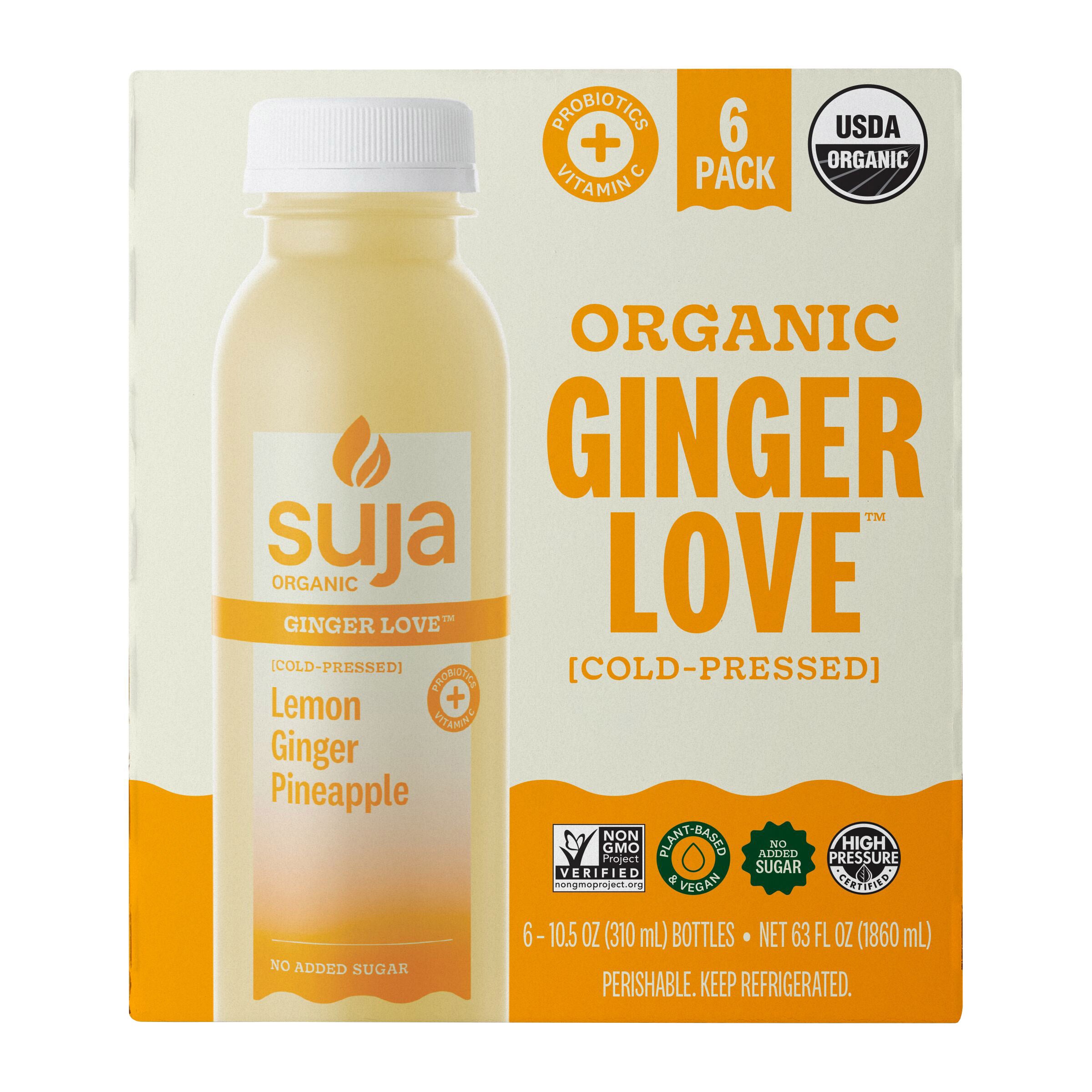 Suja Organic Ginger Love Cold Pressed, 10.5 oz, 6-count | Costco