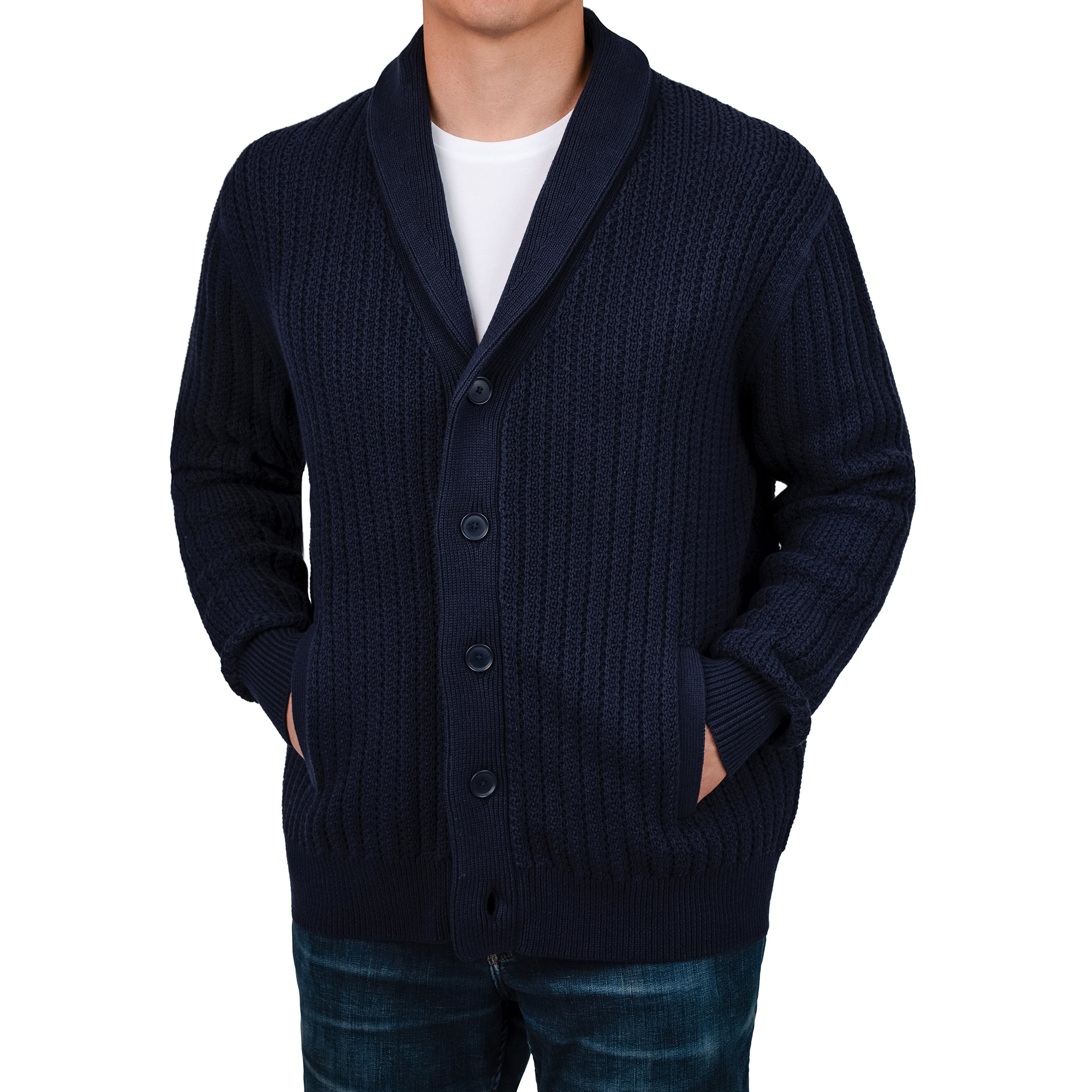 United Colors of Benneton - Men's Shawl Collar Knitted Cardigan