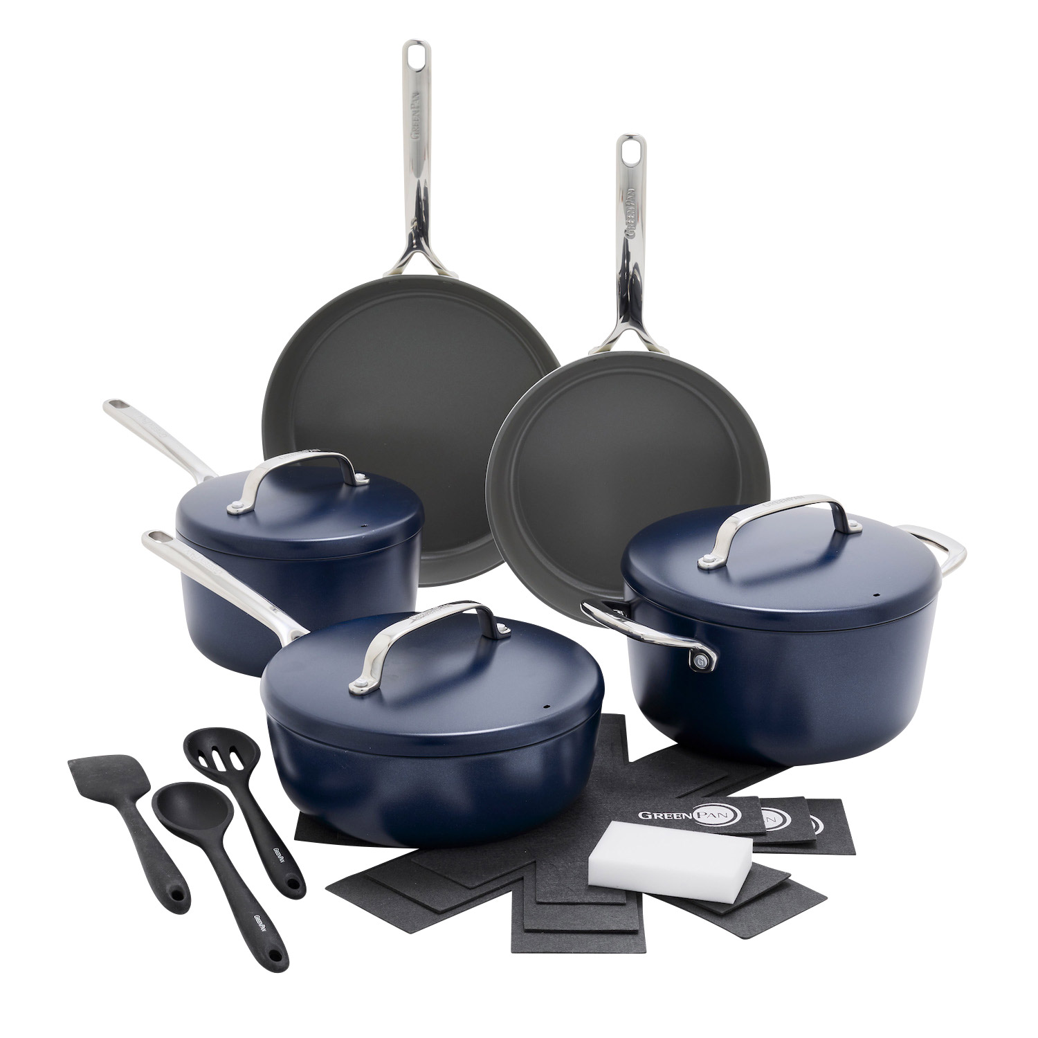 GreenPan GP5 Ceramic Non-Stick Cookware set, 11-pieces | Costco