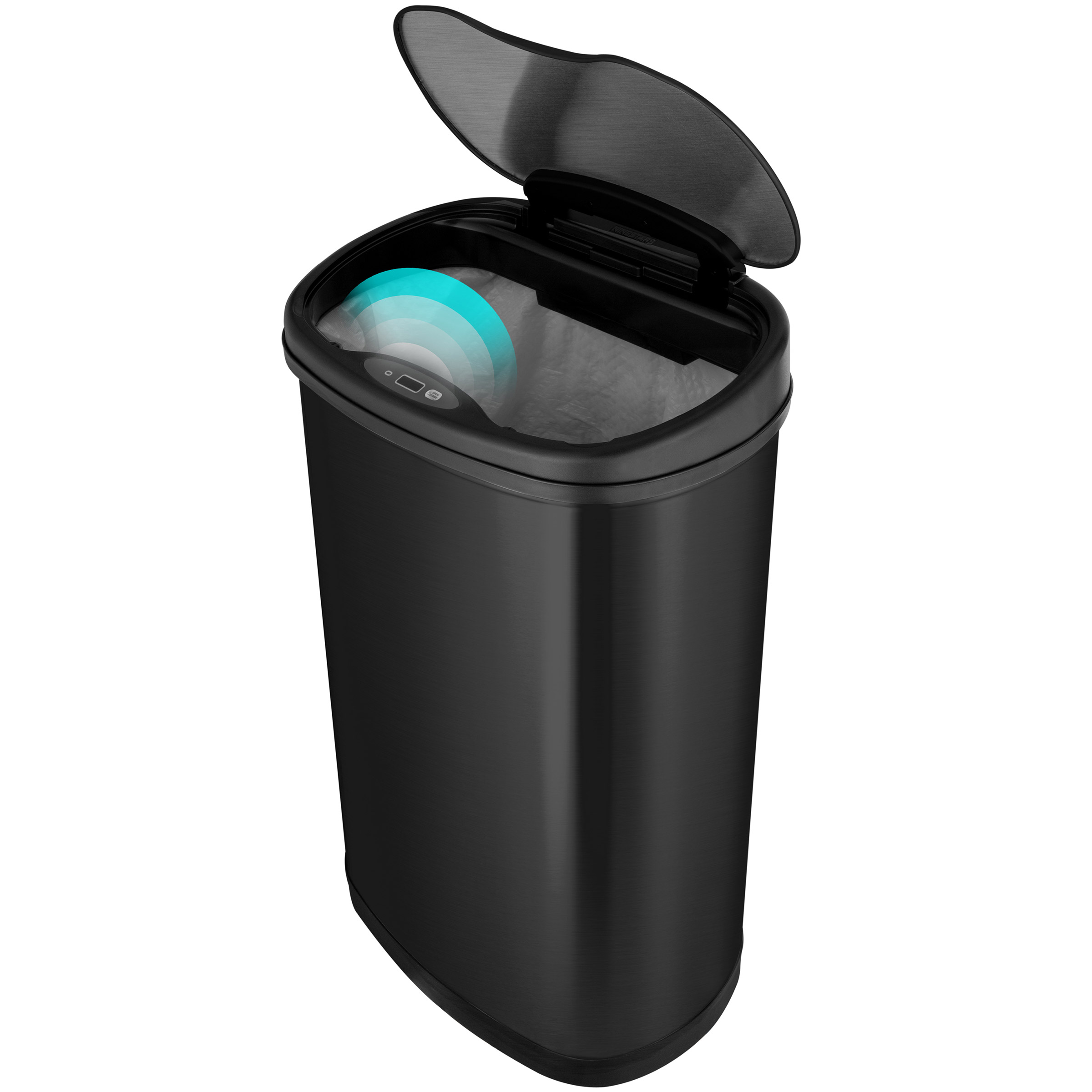 Nine Stars 50 L Black Stainless Steel Sensor Bin 